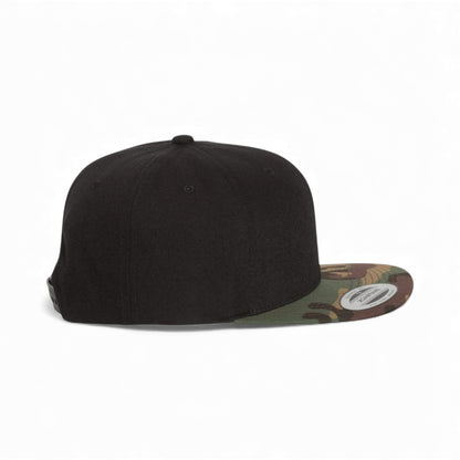 Right side view of YP Classics 6089M custom hat in black and camo