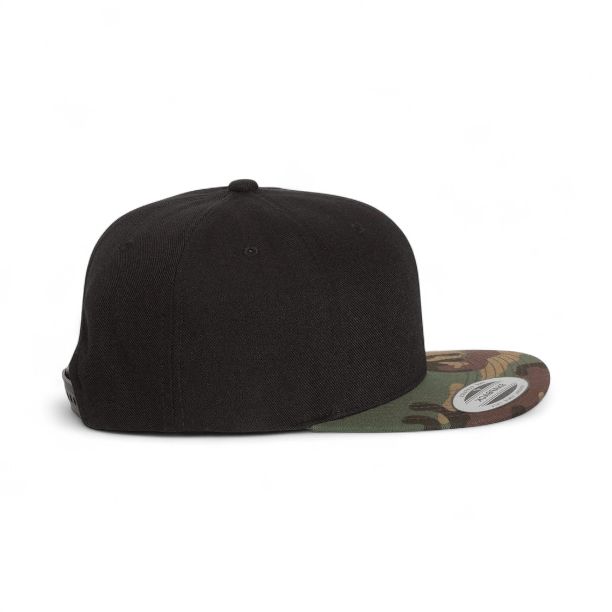 Right side view of YP Classics 6089M custom hat in black and camo