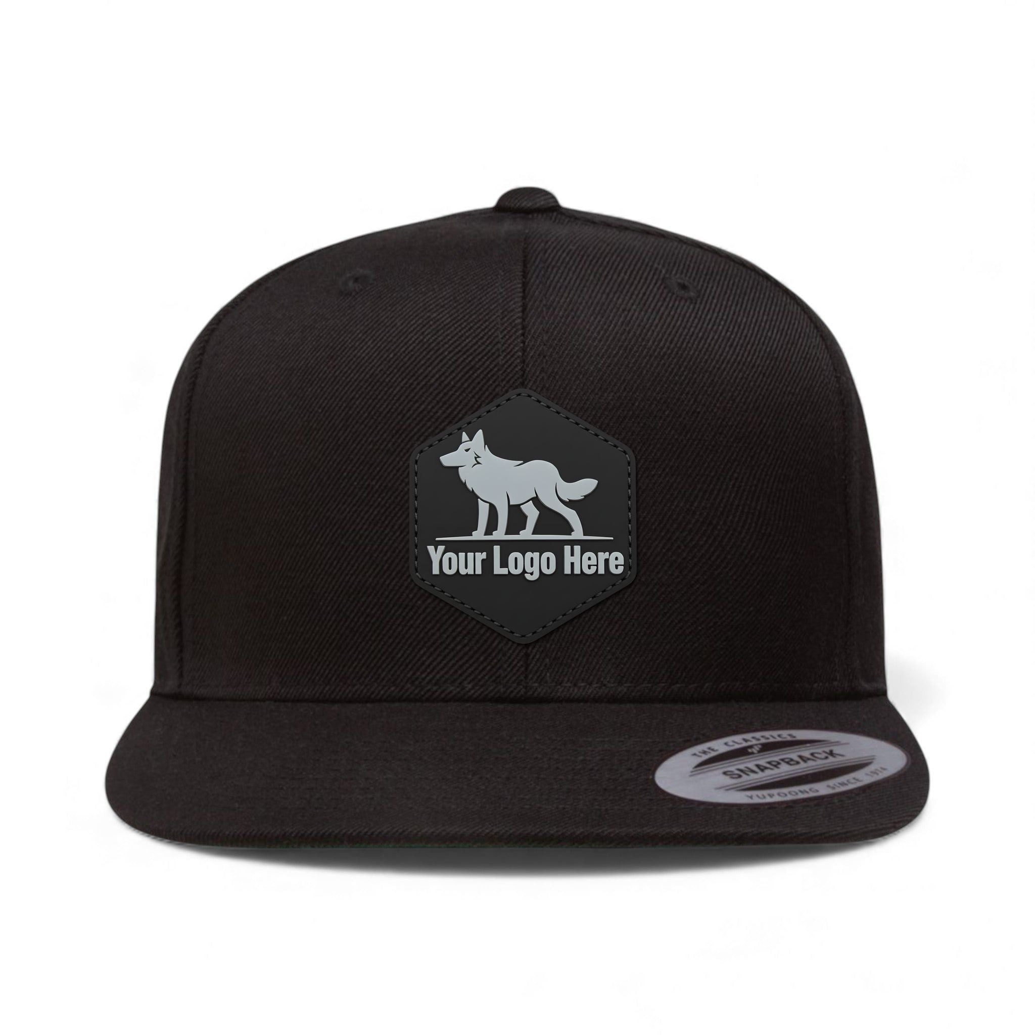 PVC patch preview of YP Classics 6089M custom hat in black