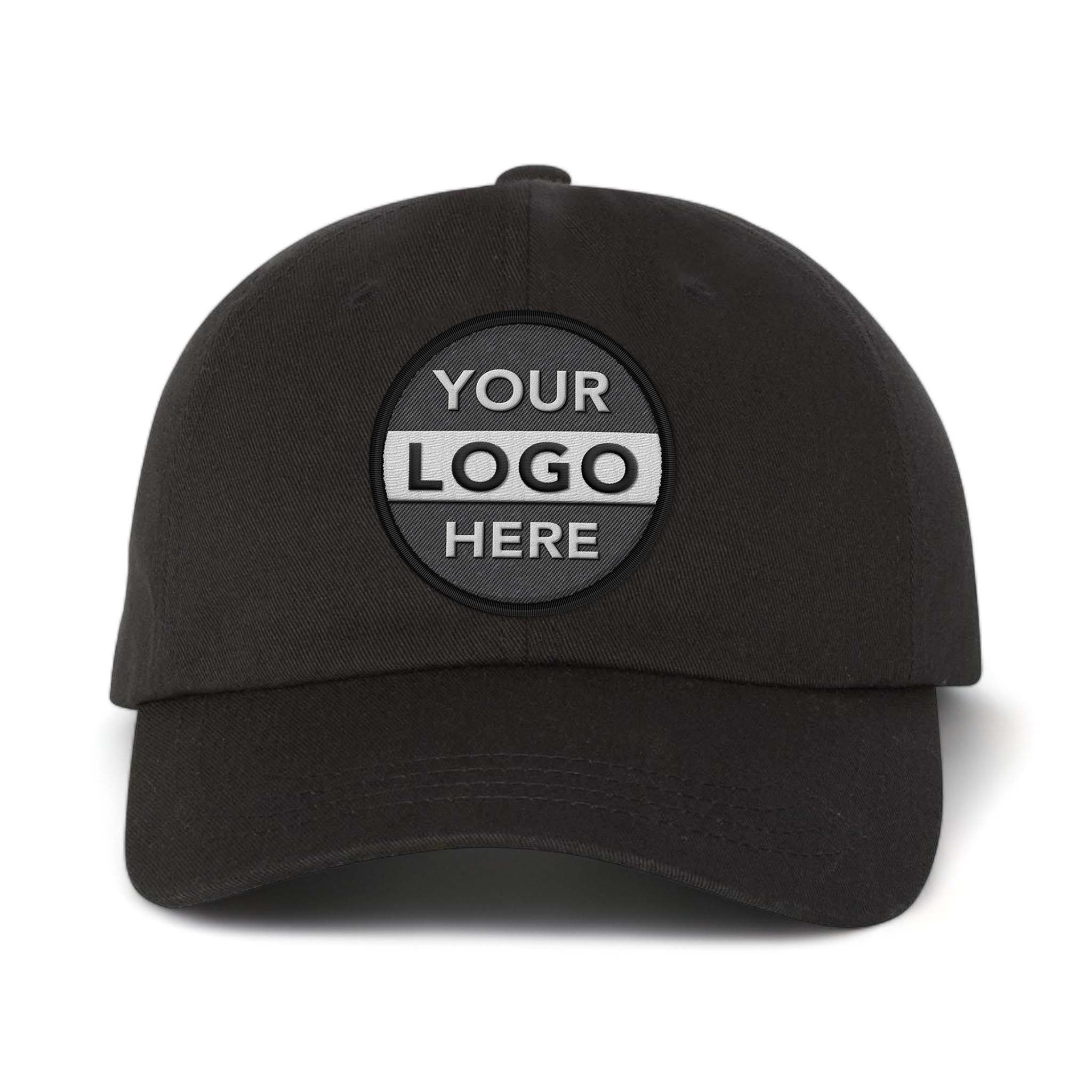 YP Classics 6245CM custom embroidered patch hat in black