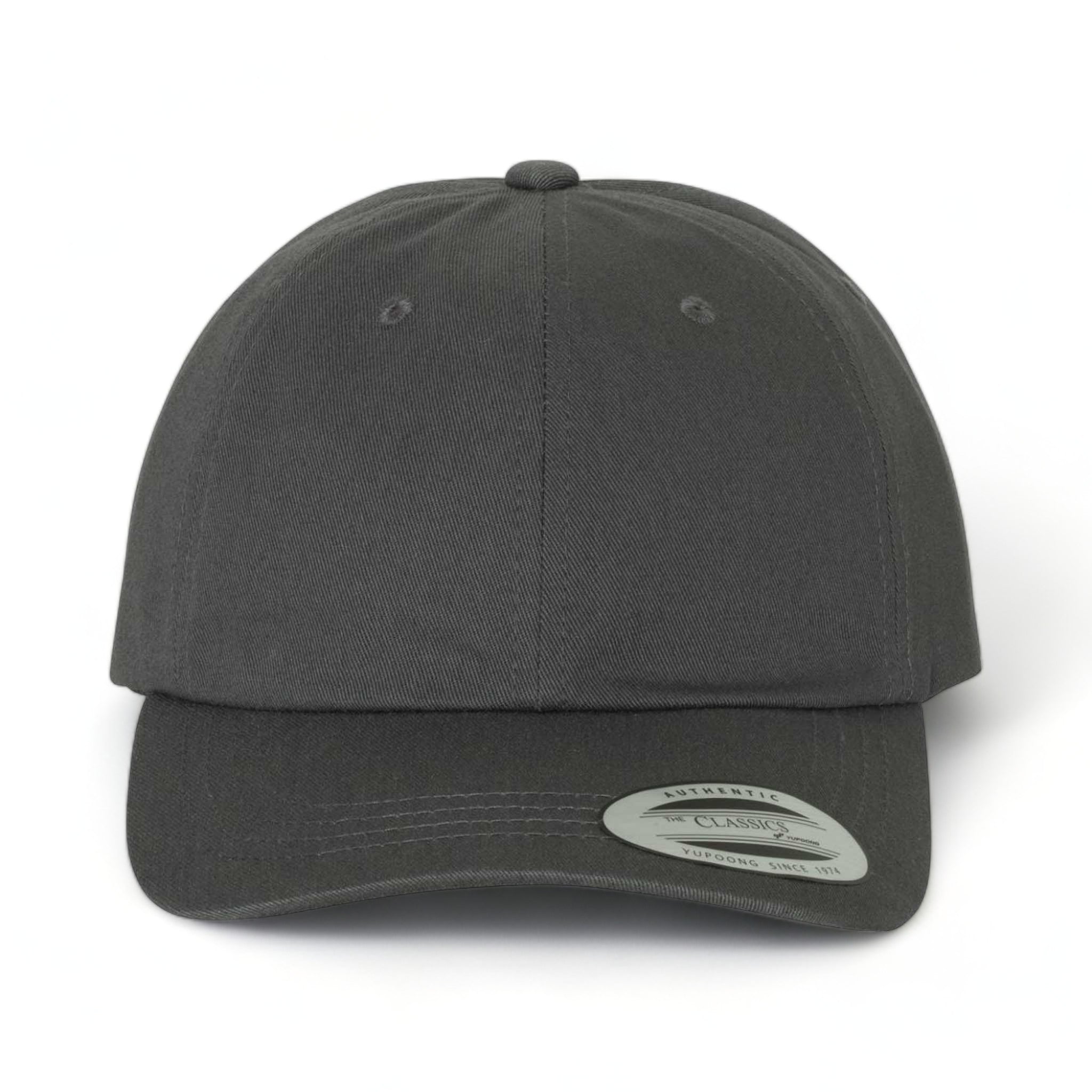Front view of YP Classics 6245CM custom hat in dark grey
