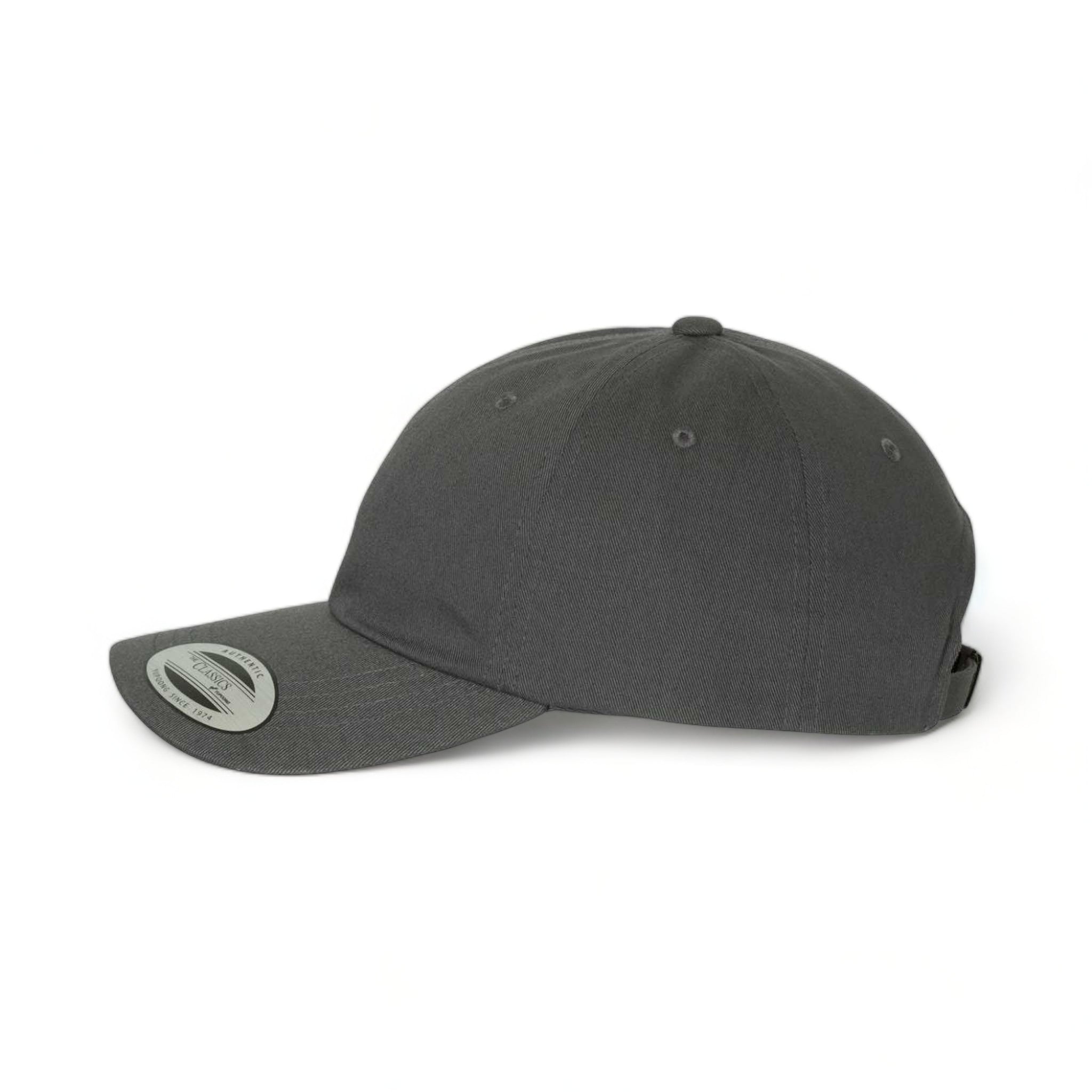 Side view of YP Classics 6245CM custom hat in dark grey