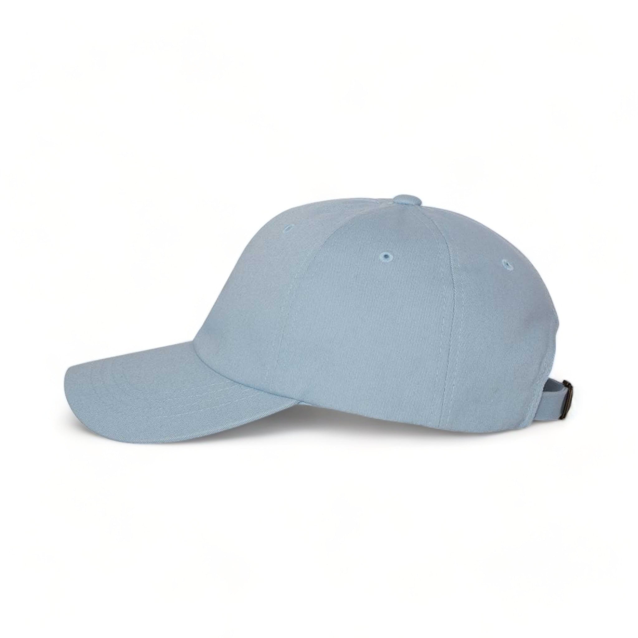 Side view of YP Classics 6245CM custom hat in light blue
