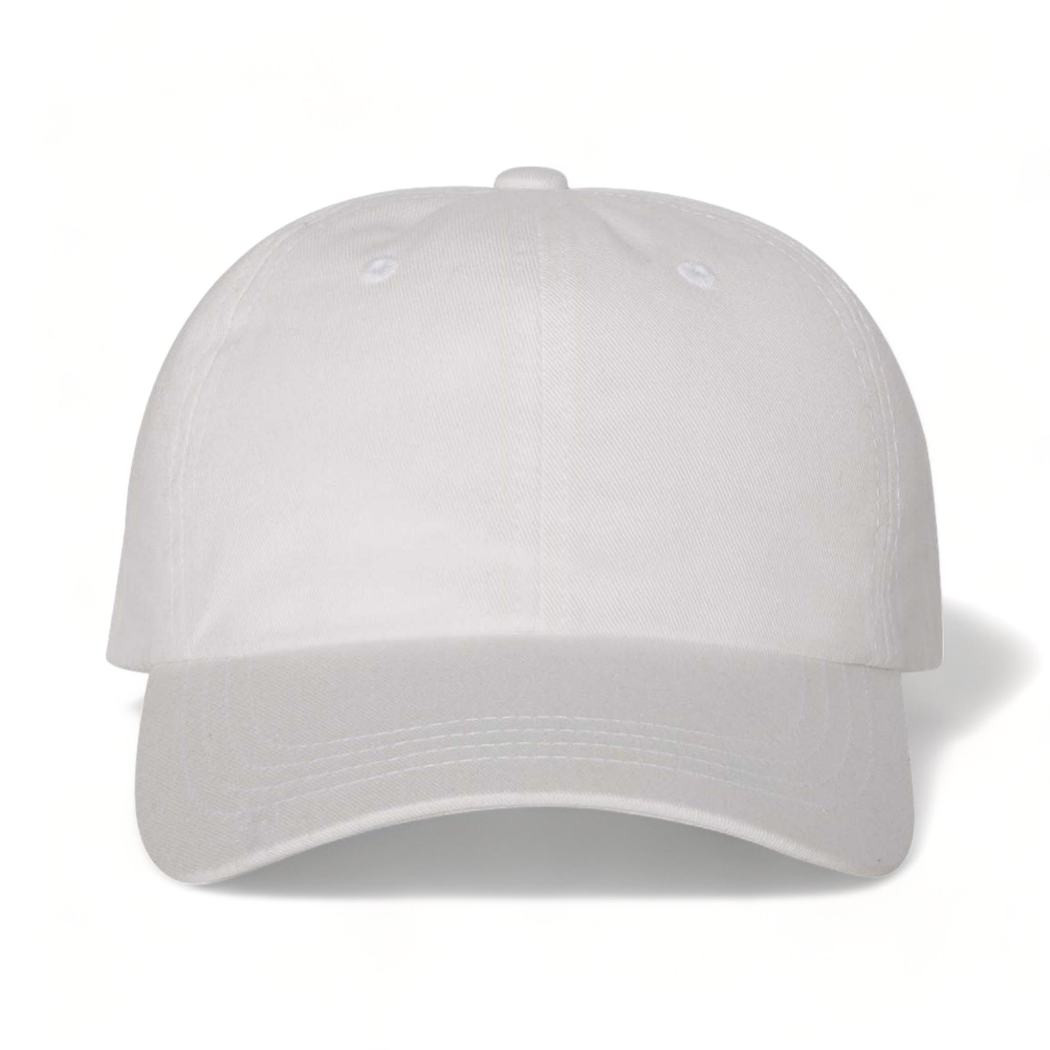 Front view of YP Classics 6245CM custom hat in white