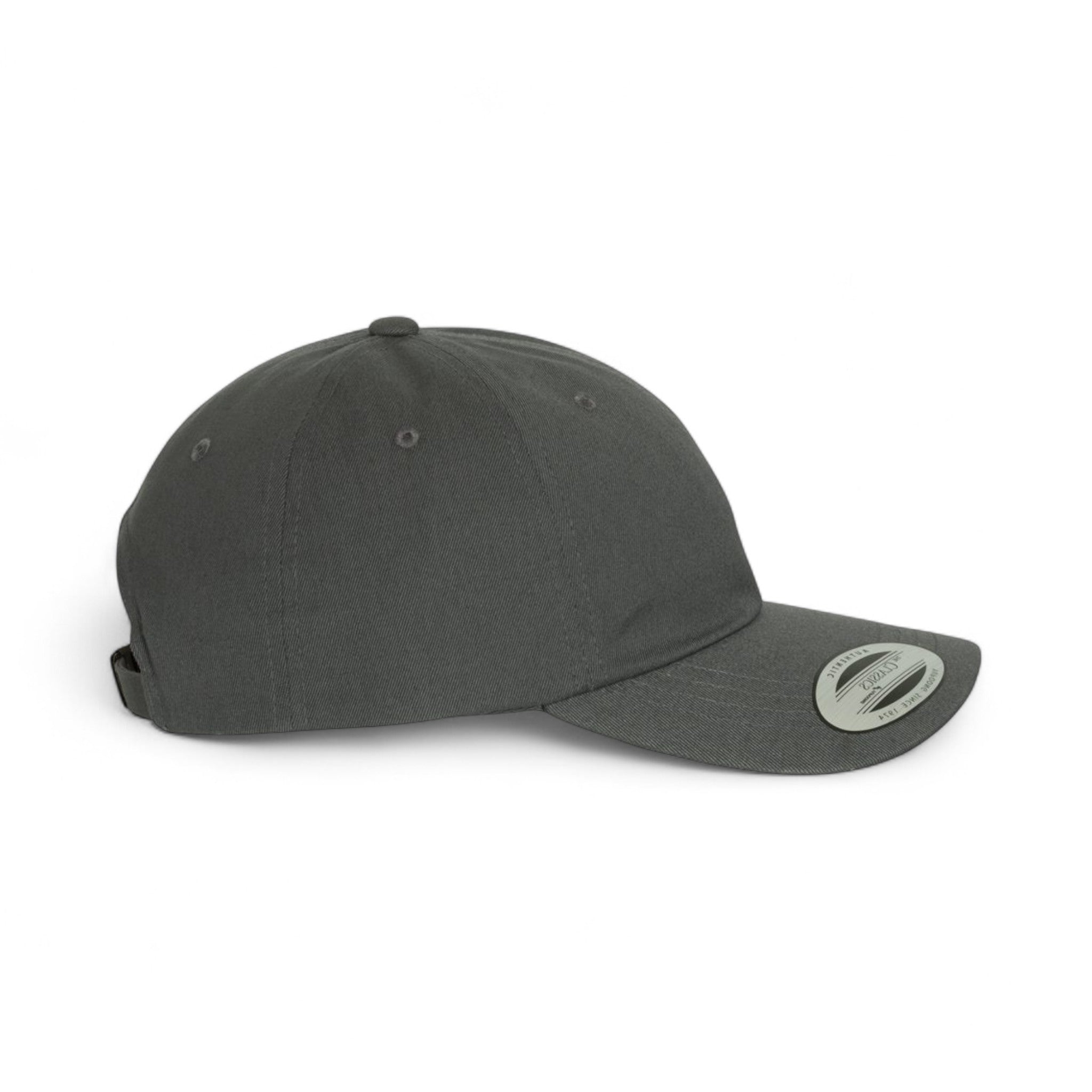 Right side view of YP Classics 6245CM custom hat in dark grey