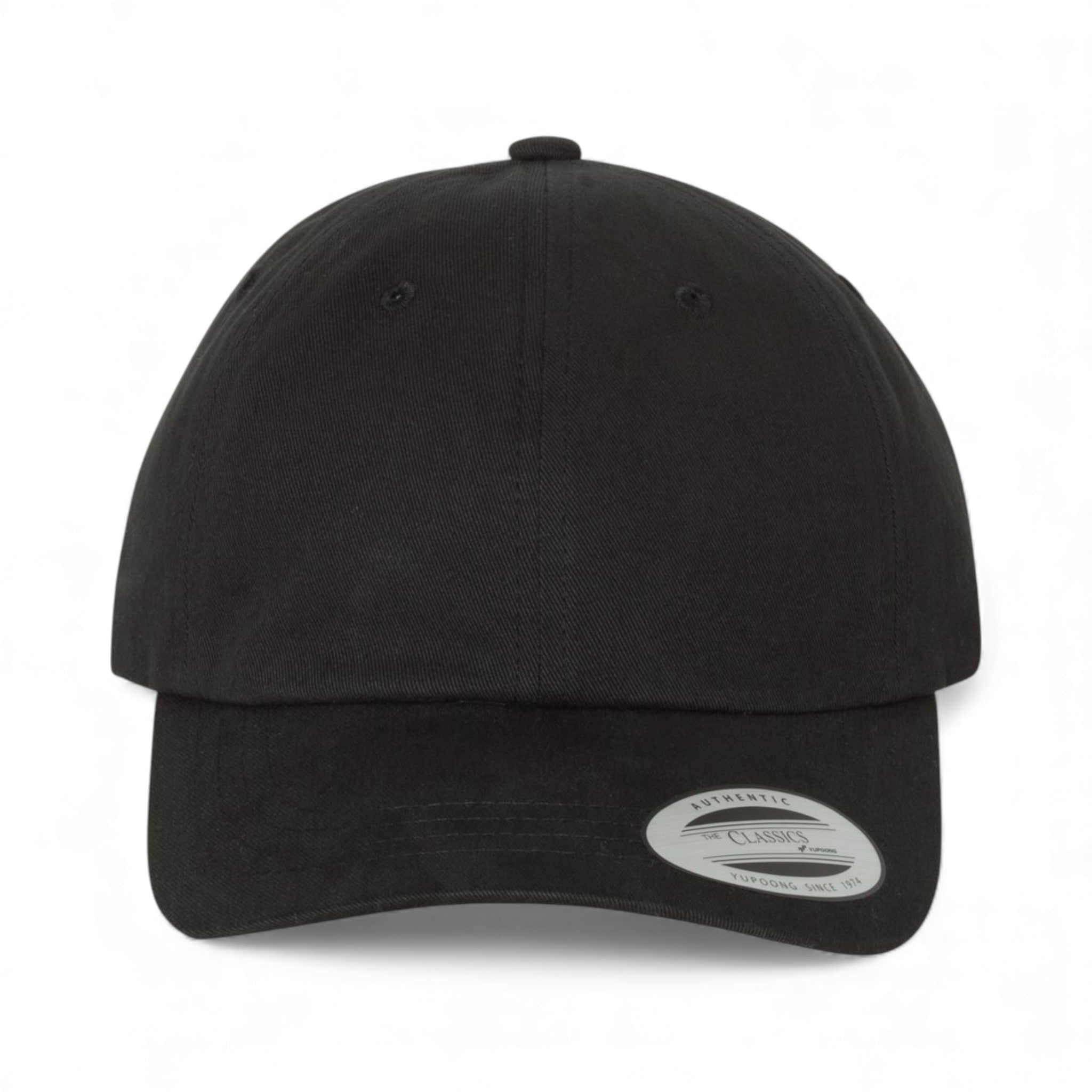 Front view of YP Classics 6245PT custom hat in black