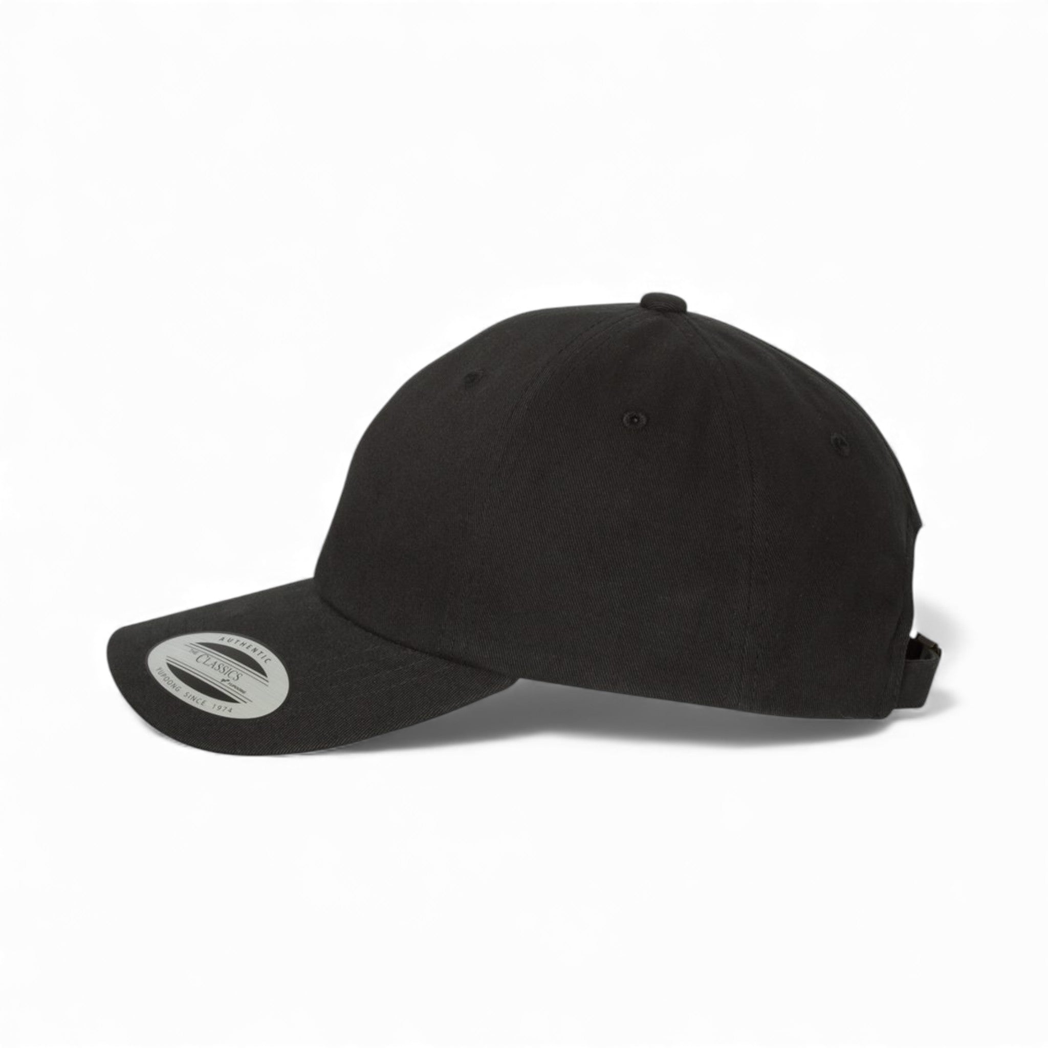 Left side view of YP Classics 6245PT custom hat in black