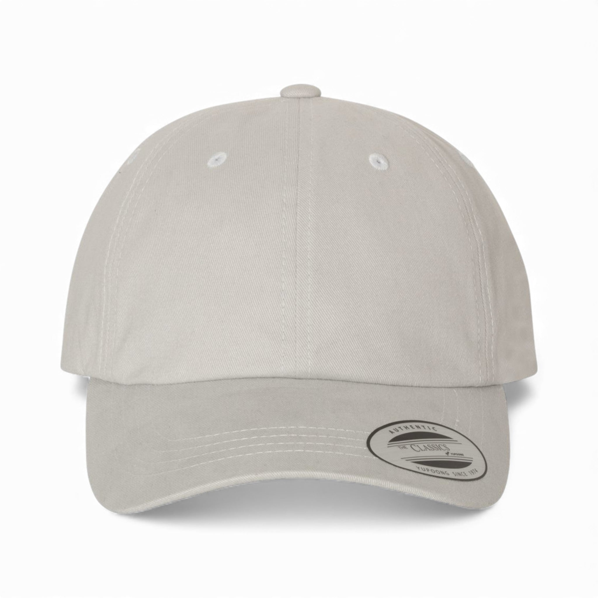 Front view of YP Classics 6245PT custom hat in light grey
