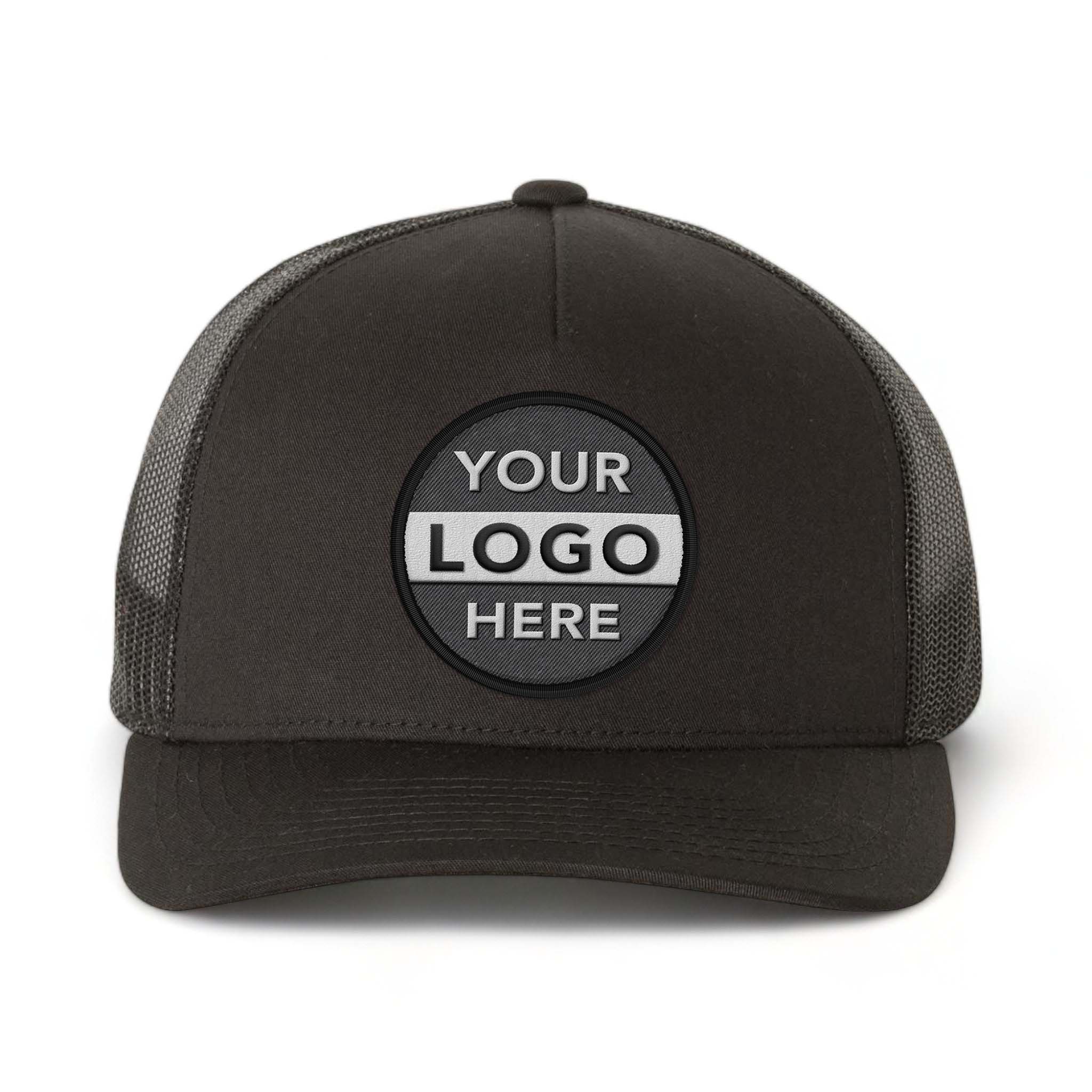 YP Classics 6506 custom embroidered patch hat in black