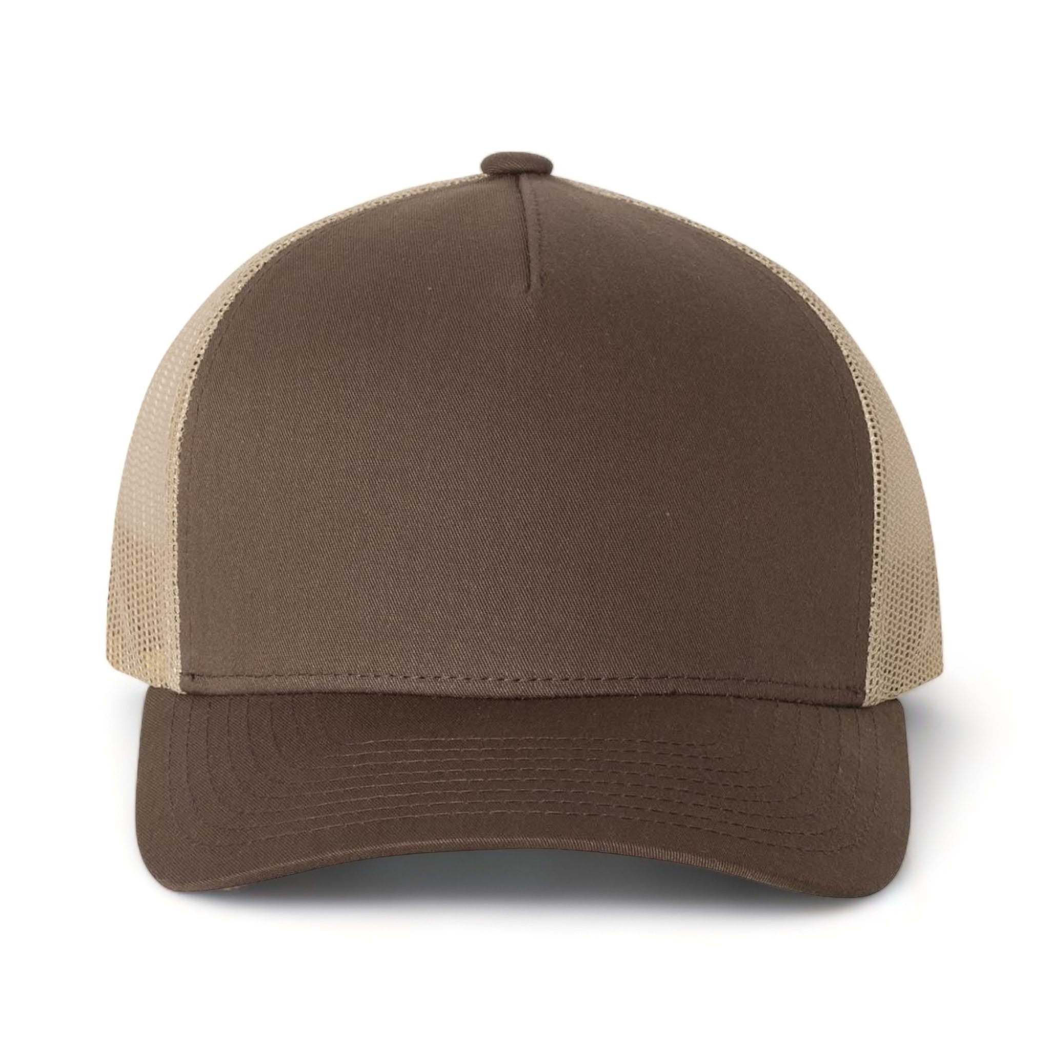 Front view of YP Classics 6506 custom hat in brown and khaki