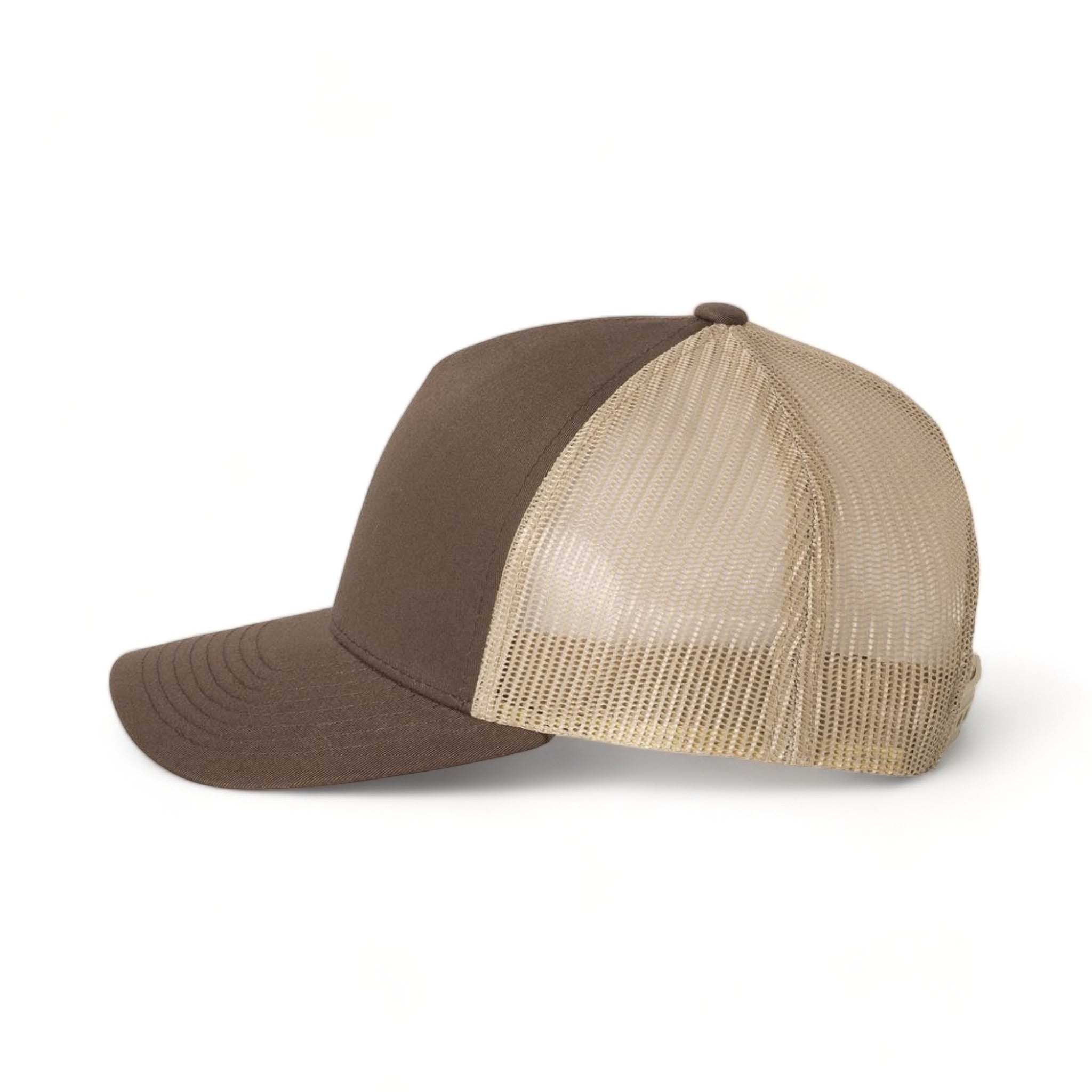 Side view of YP Classics 6506 custom hat in brown and khaki