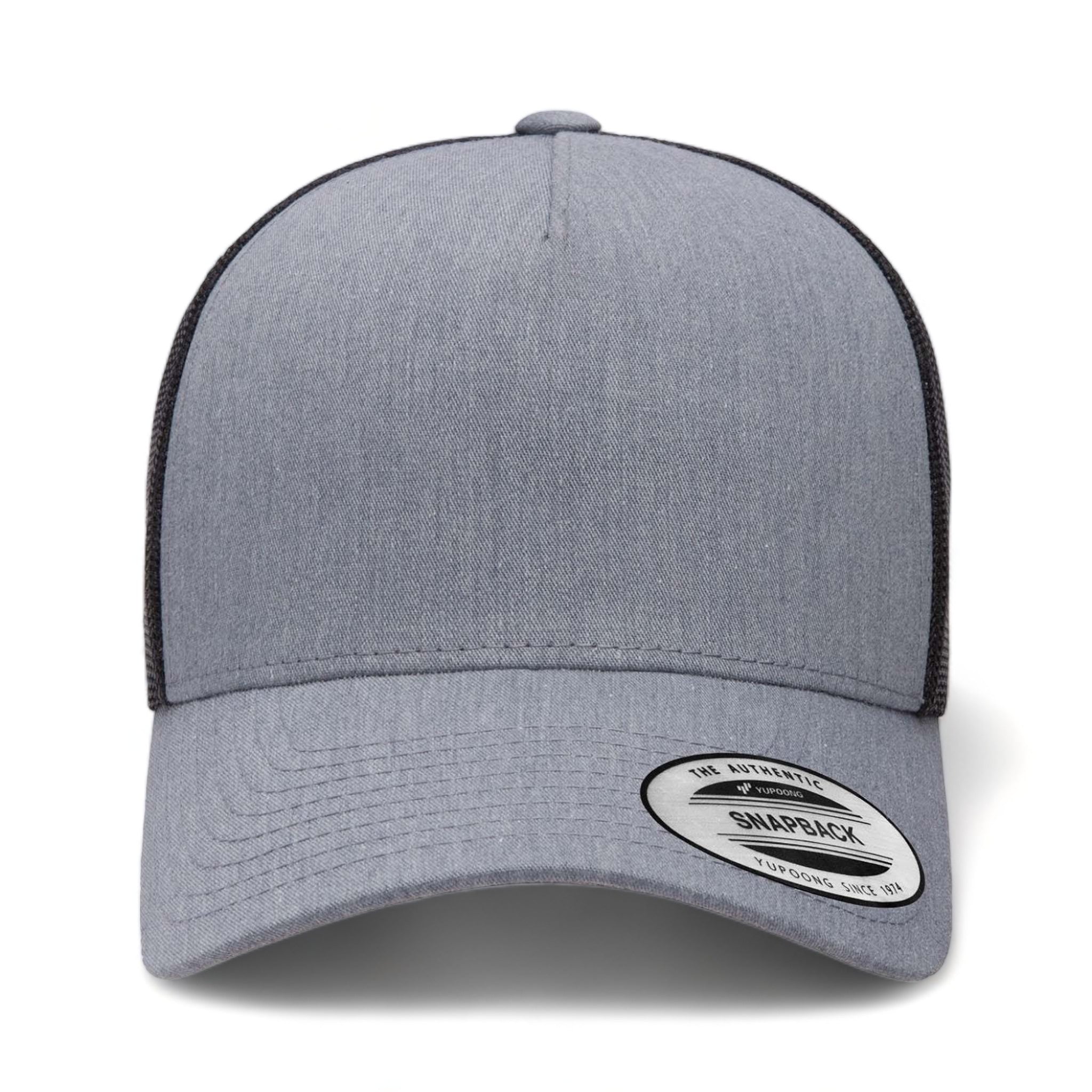 Front view of YP Classics 6506 custom hat in heather and black