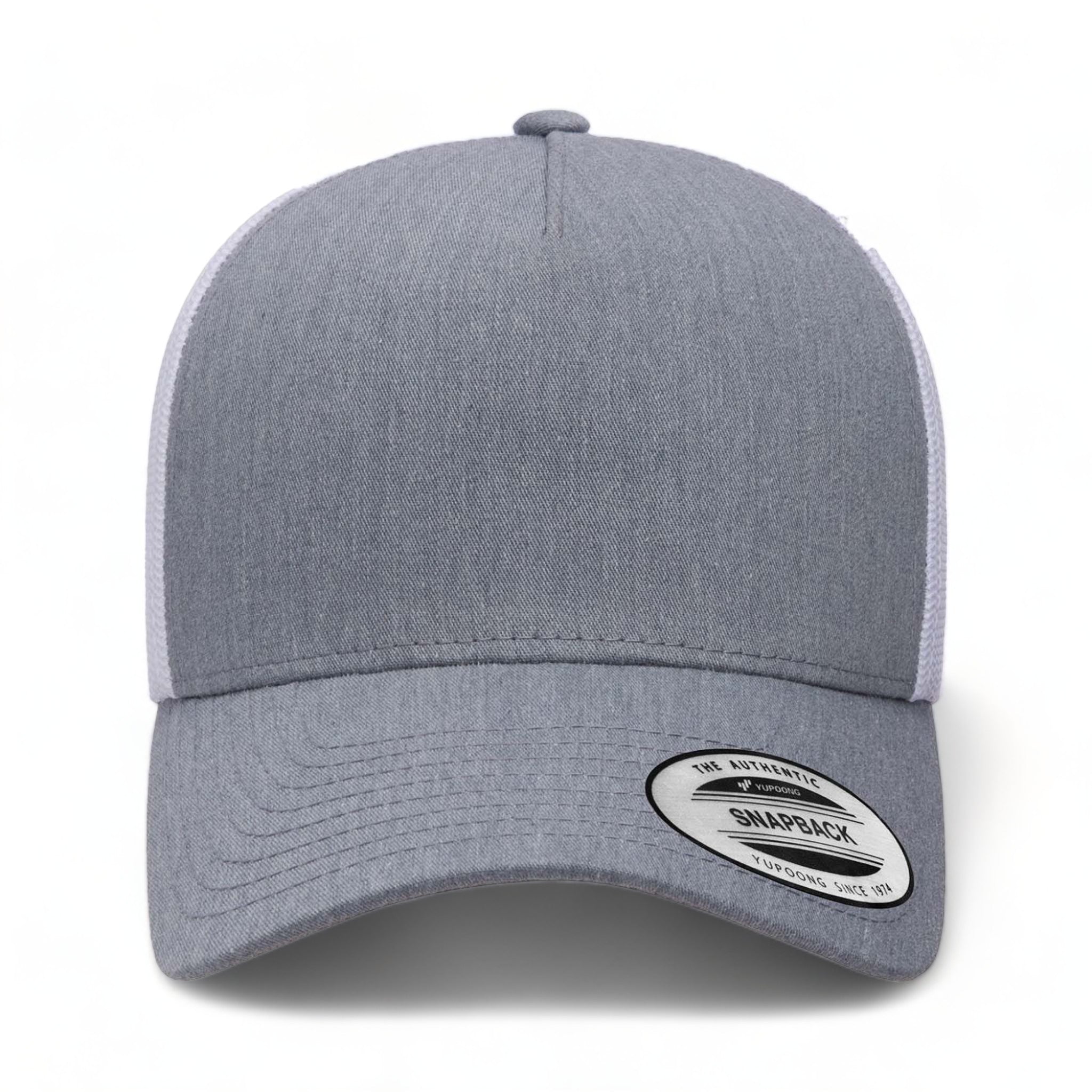 Front view of YP Classics 6506 custom hat in heather and white