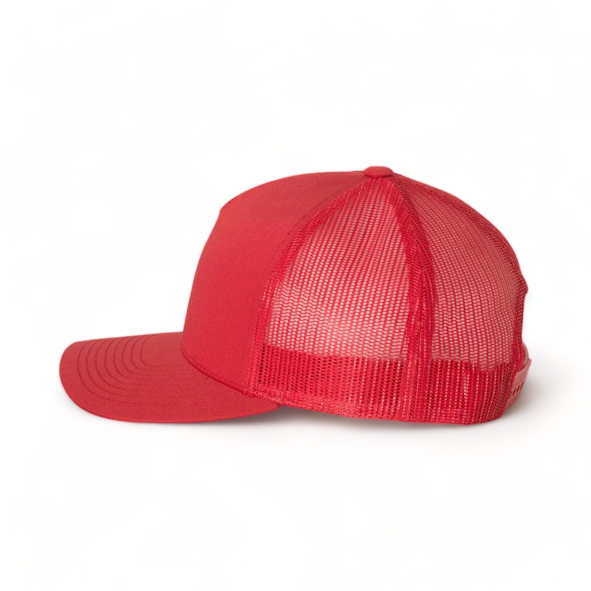 Side view of YP Classics 6506 custom hat in red