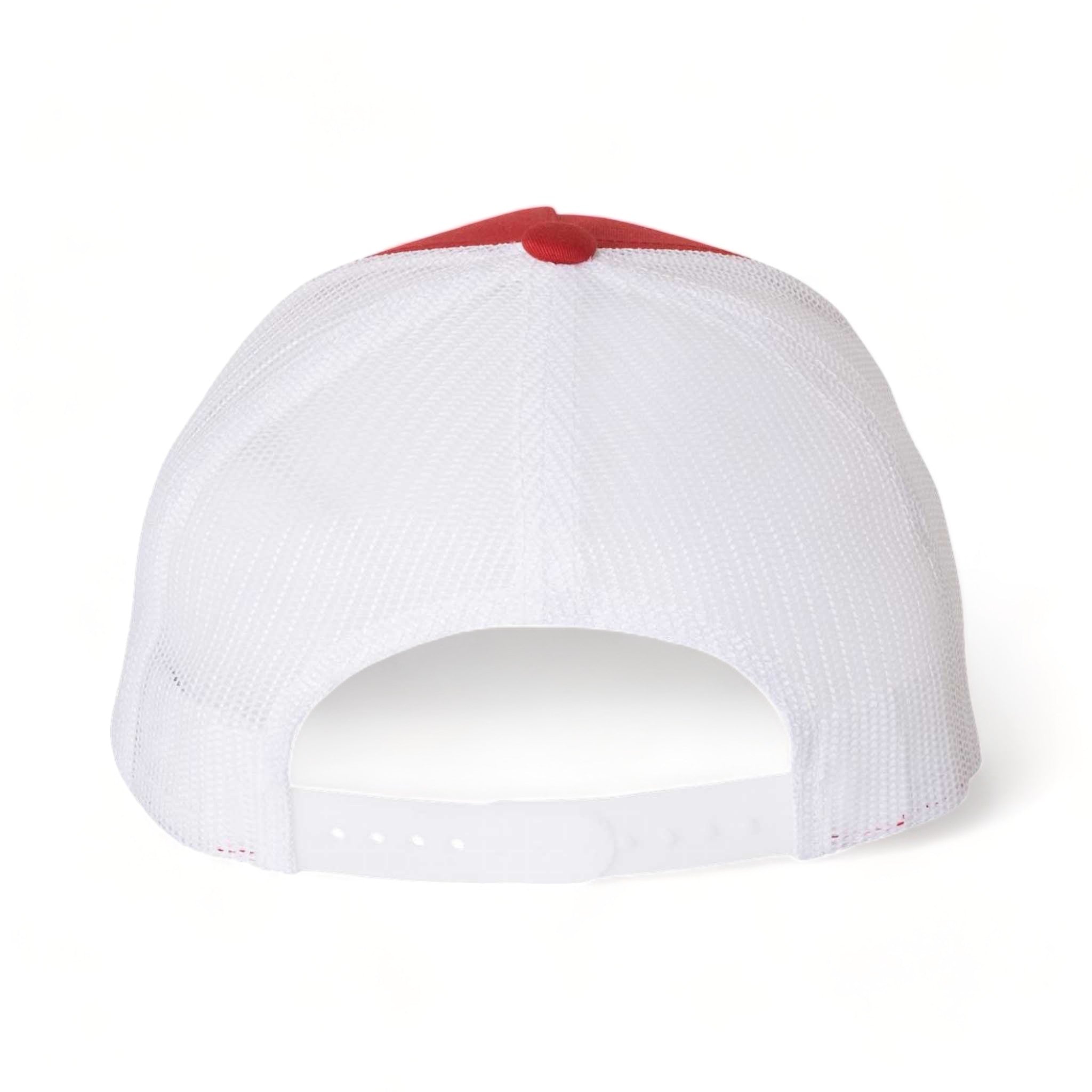 Back view of YP Classics 6506 custom hat in red and white