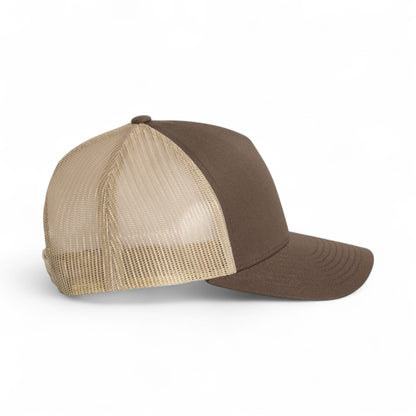 Right side view of YP Classics 6506 custom hat in brown and khaki