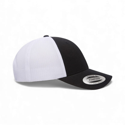 Right side view of YP Classics 6601 custom hat in black and white