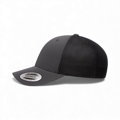 Left side view of YP Classics 6601 custom hat in charcoal and black