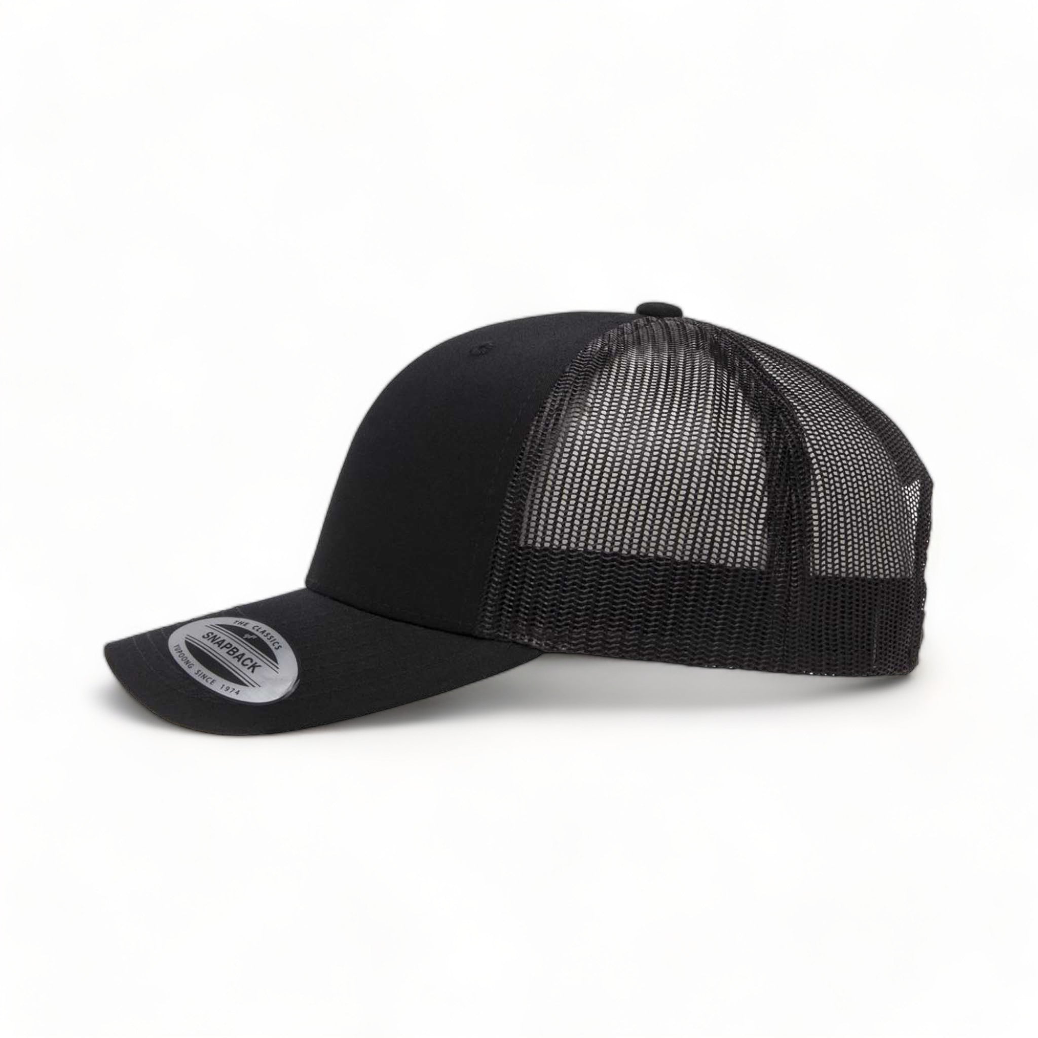 Side view of YP Classics 6606 custom hat in black