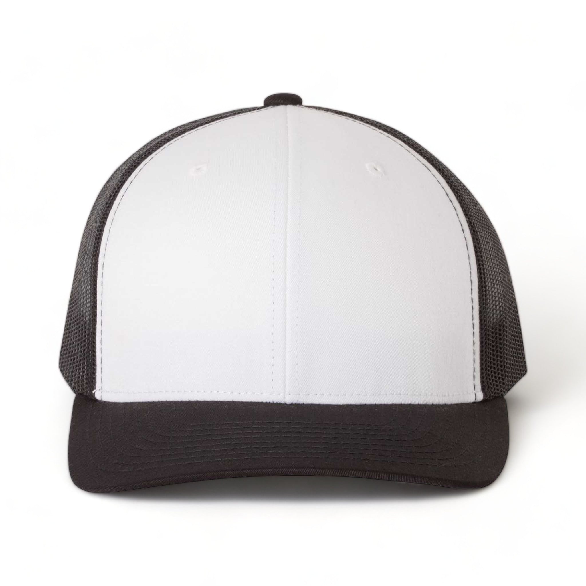 Front view of YP Classics 6606 custom hat in black, white and black