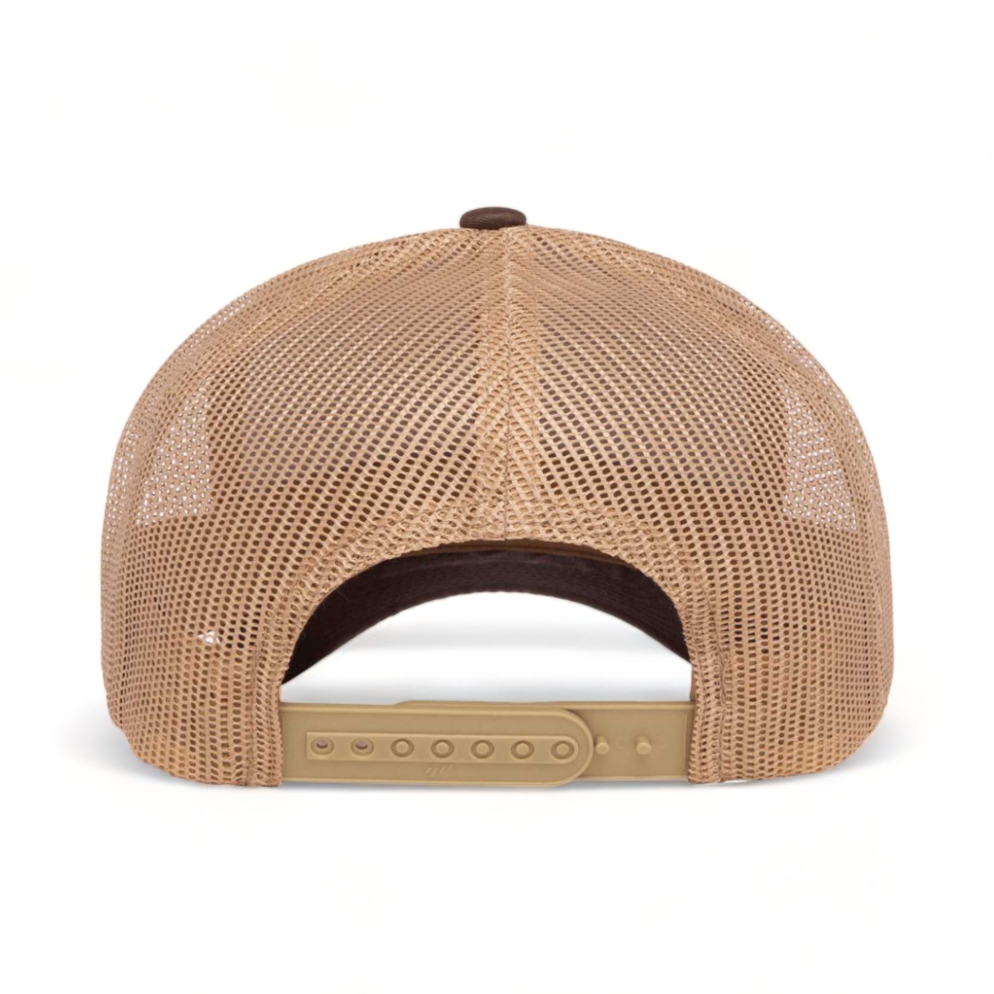 Back view of YP Classics 6606 custom hat in brown and khaki