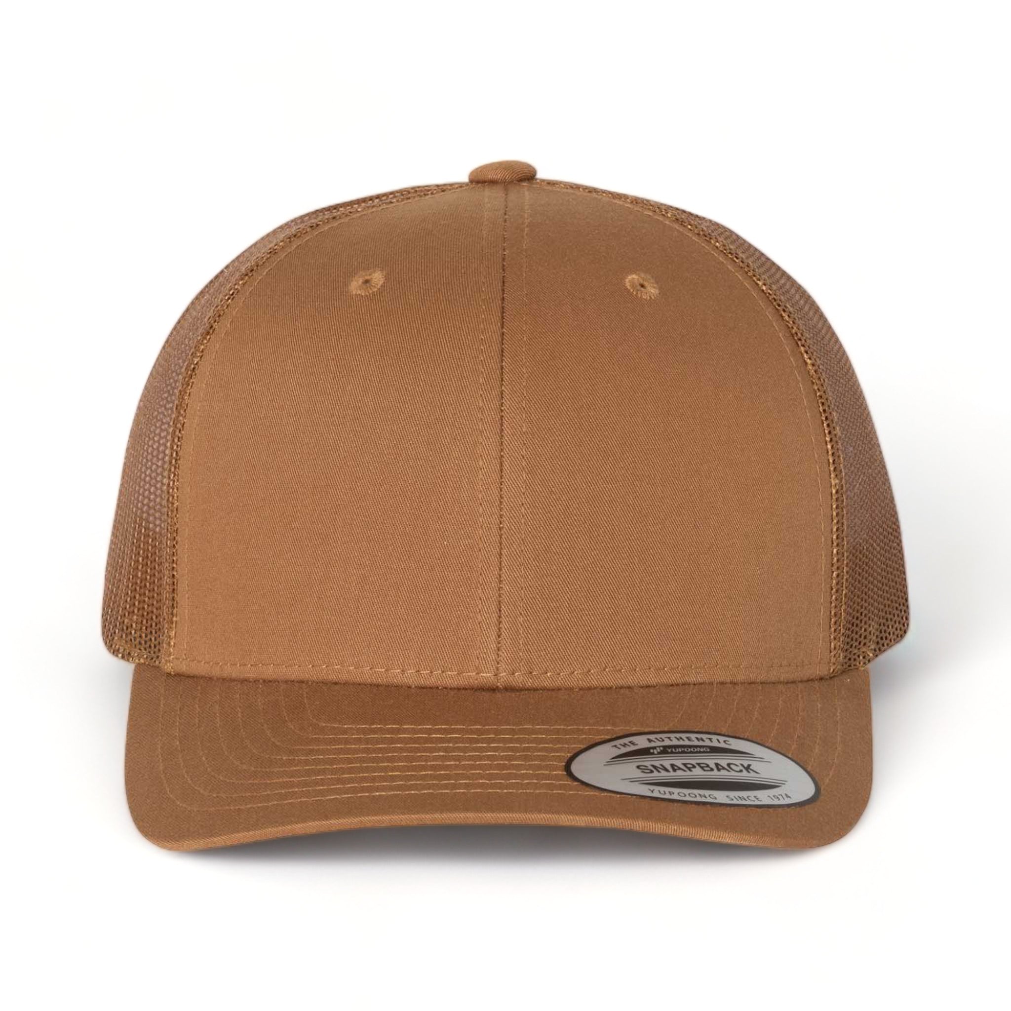 Front view of YP Classics 6606 custom hat in caramel
