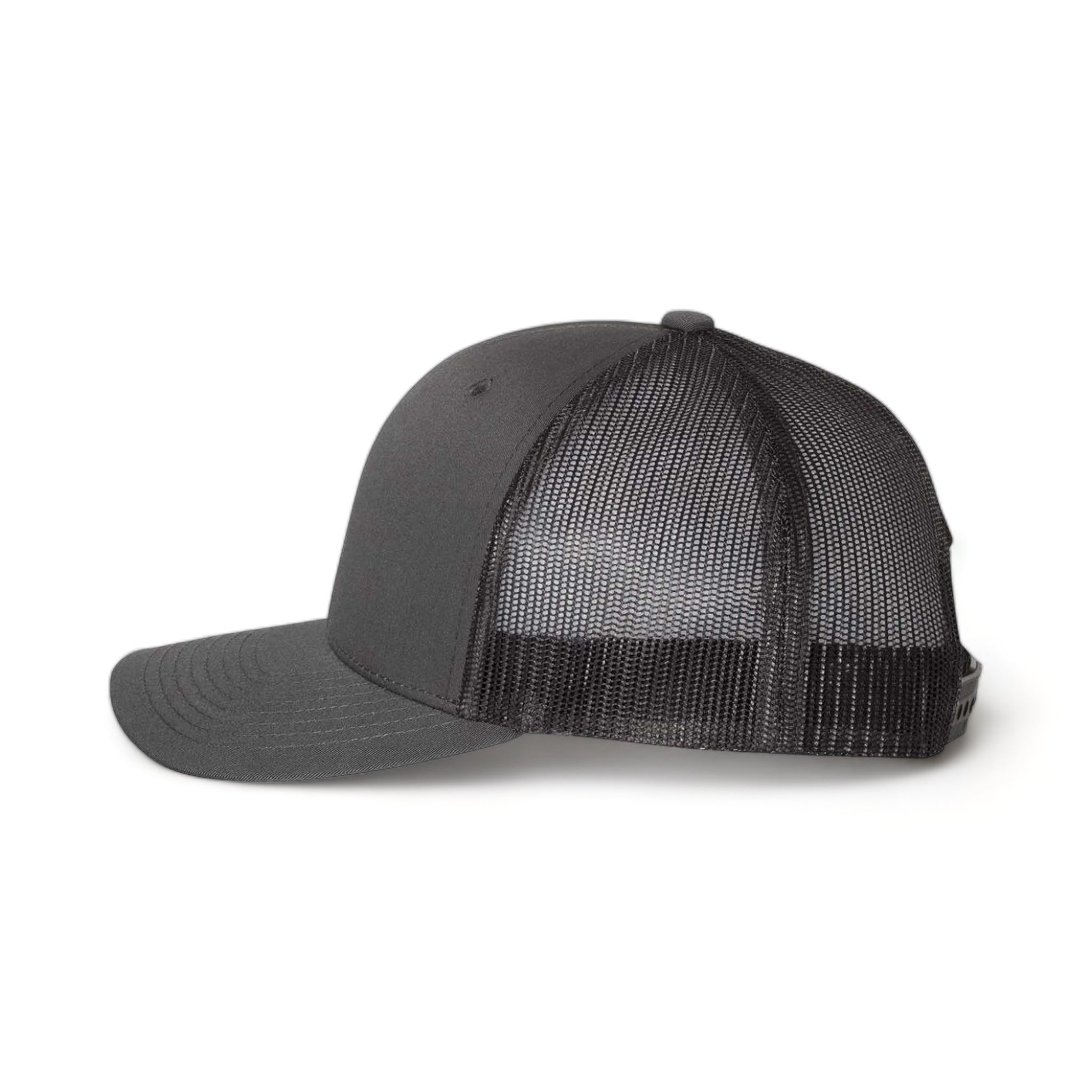 Side view of YP Classics 6606 custom hat in charcoal and black