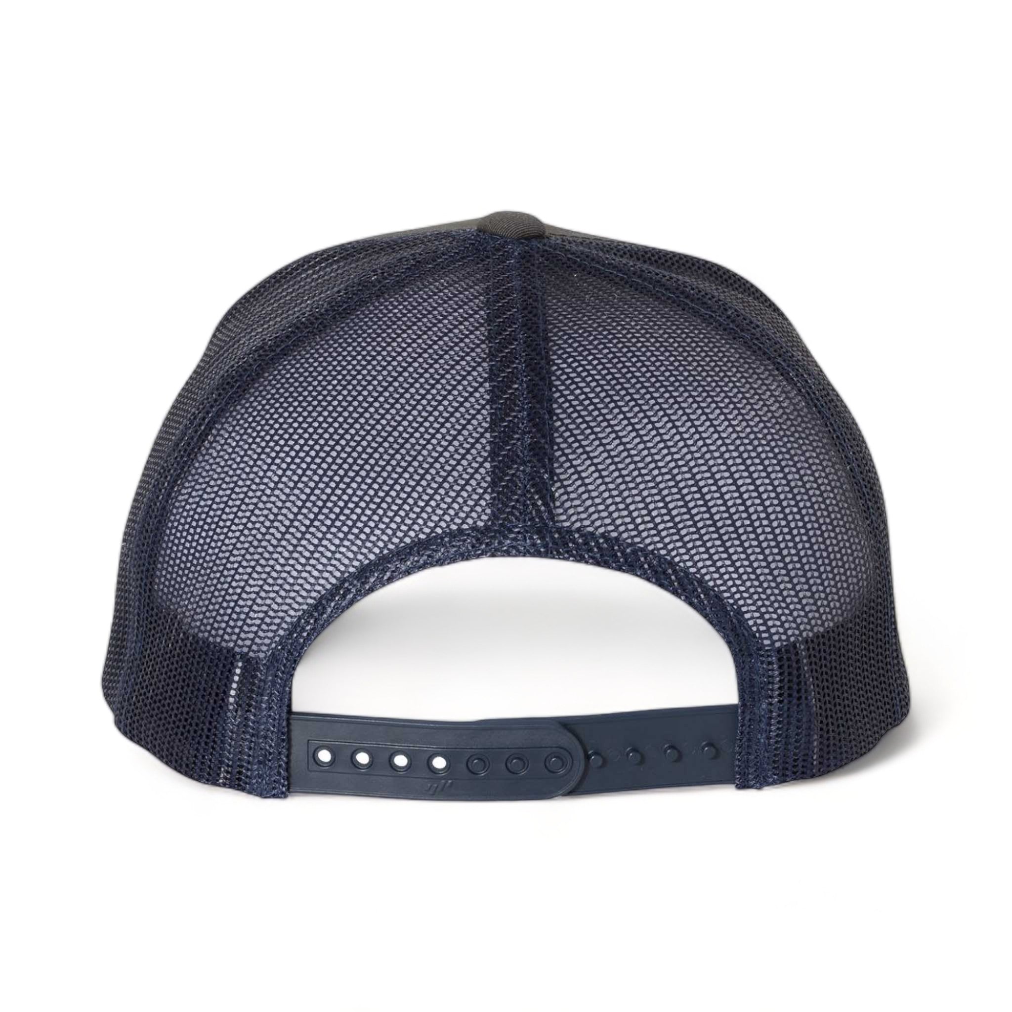 Back view of YP Classics 6606 custom hat in charcoal and navy