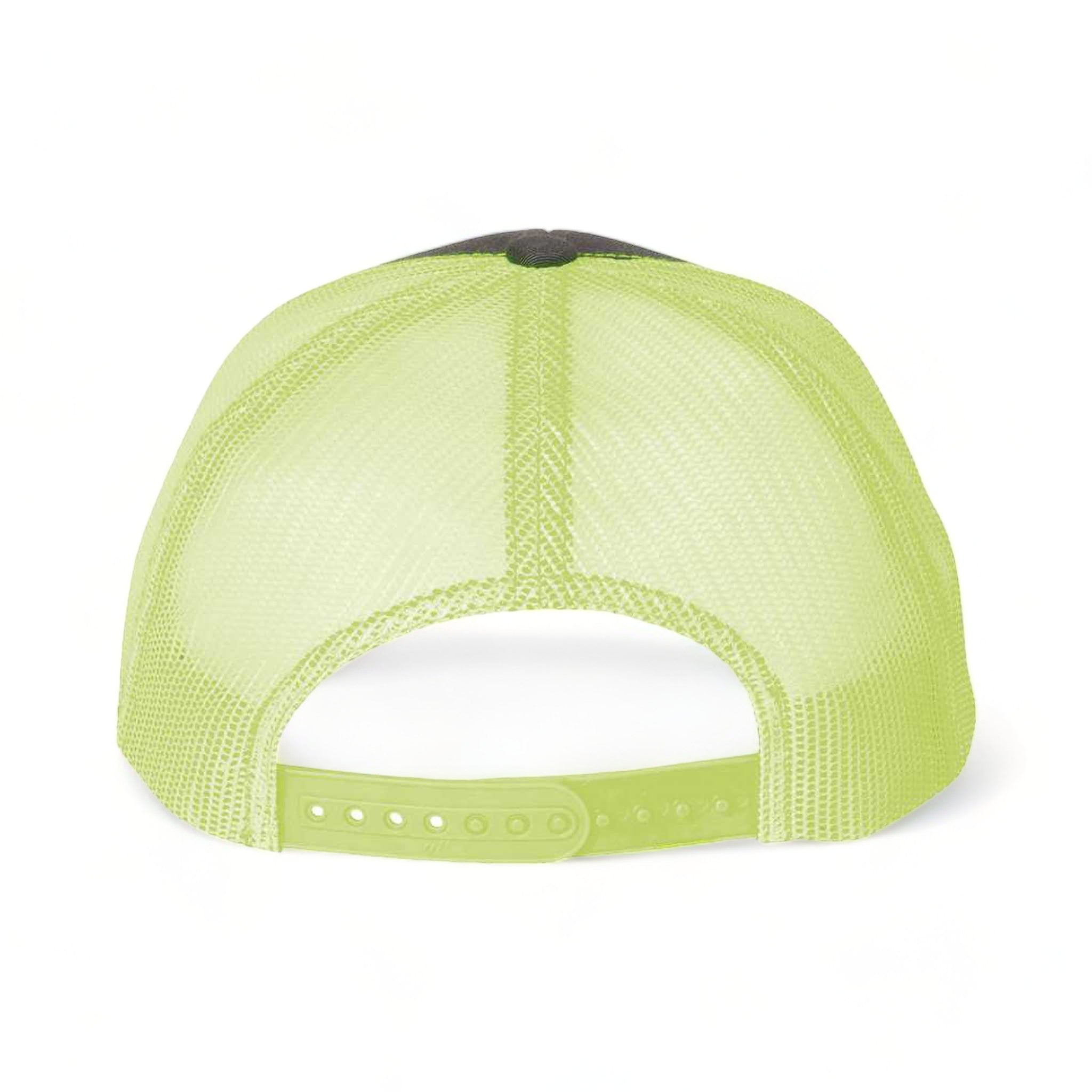 Back view of YP Classics 6606 custom hat in charcoal and neon green