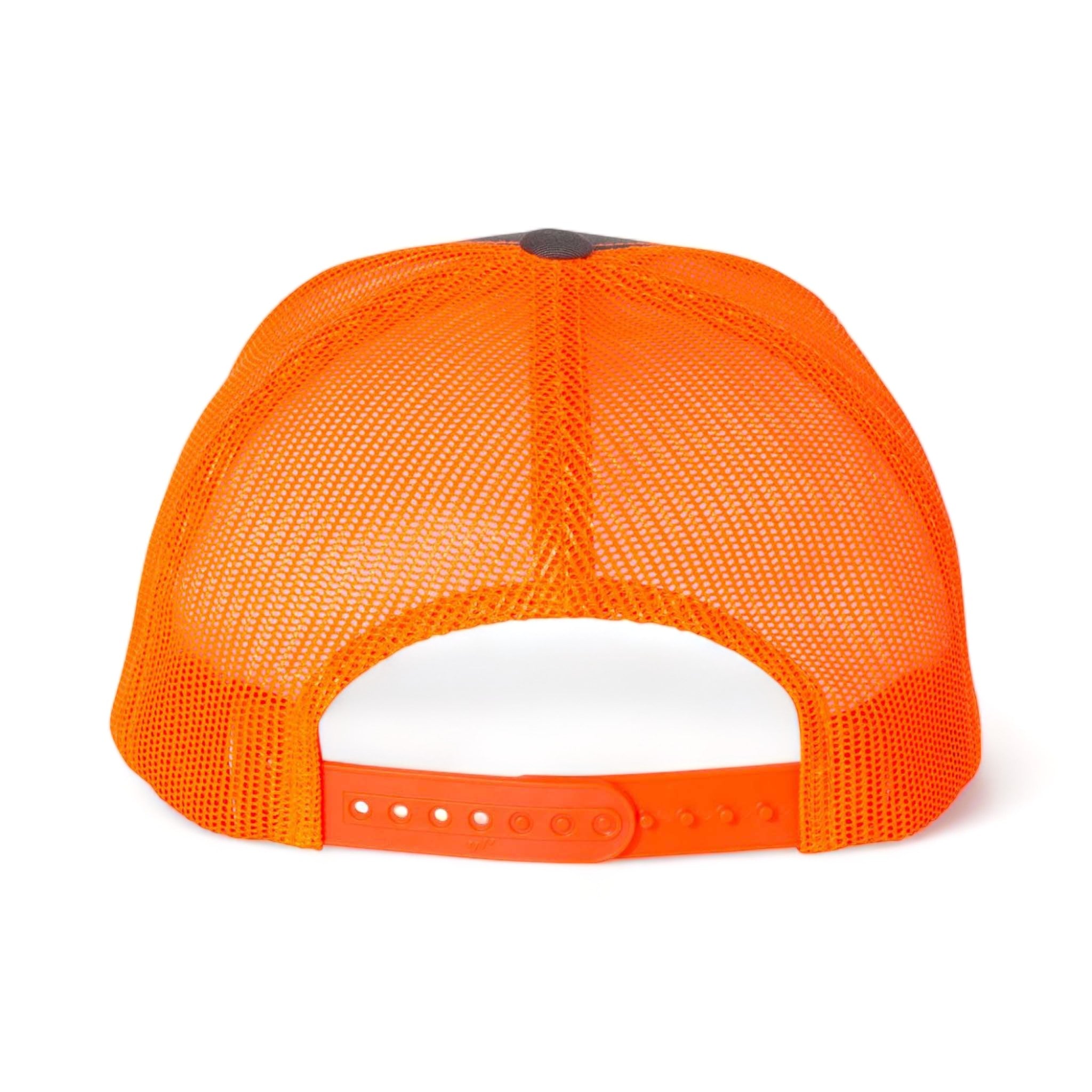 Back view of YP Classics 6606 custom hat in charcoal and neon orange