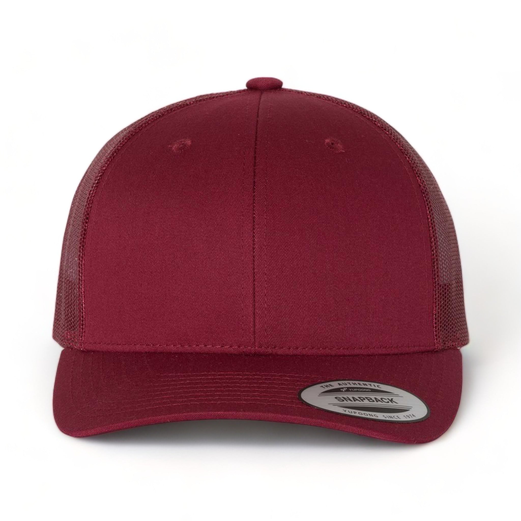 Front view of YP Classics 6606 custom hat in cranberry