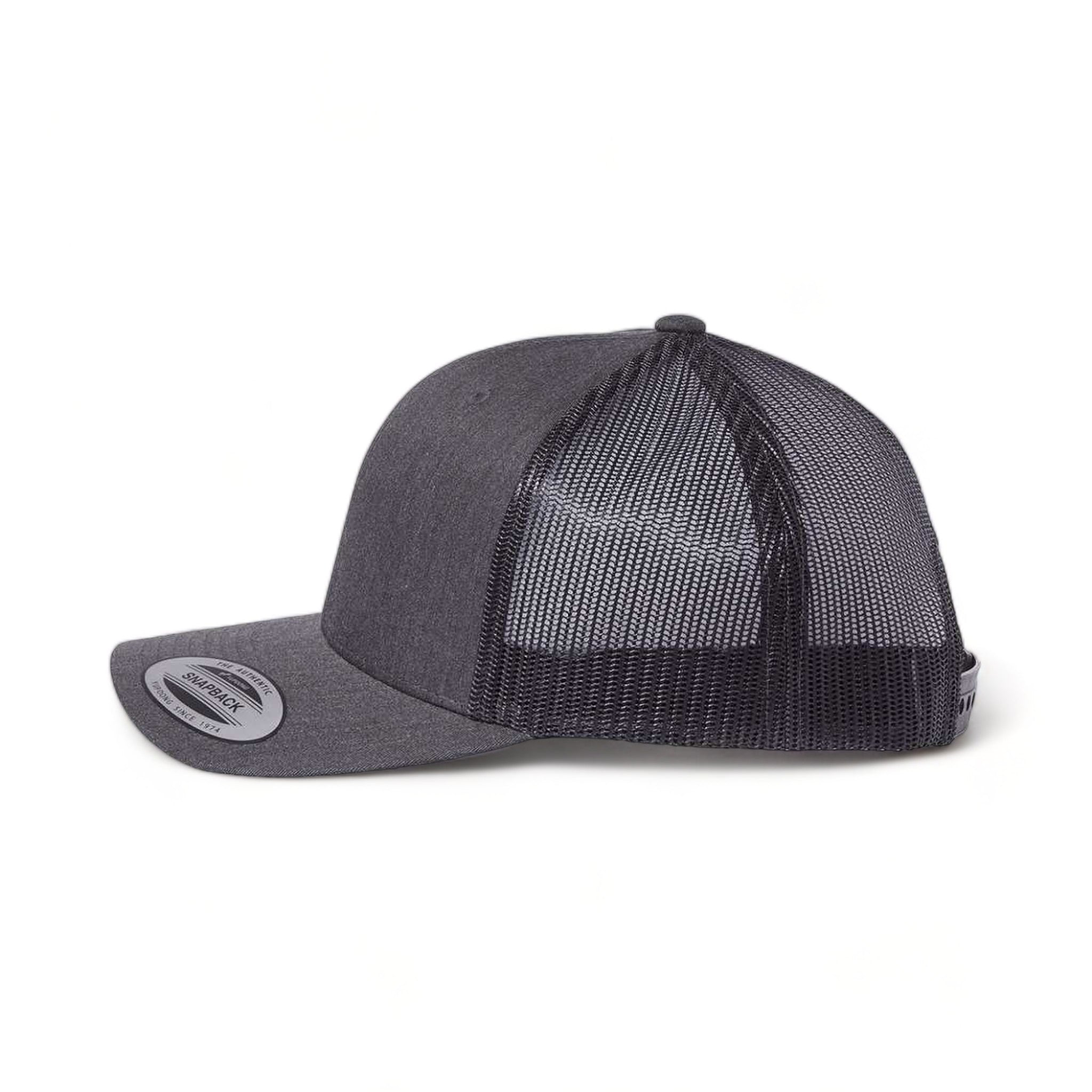 Side view of YP Classics 6606 custom hat in dark heather grey