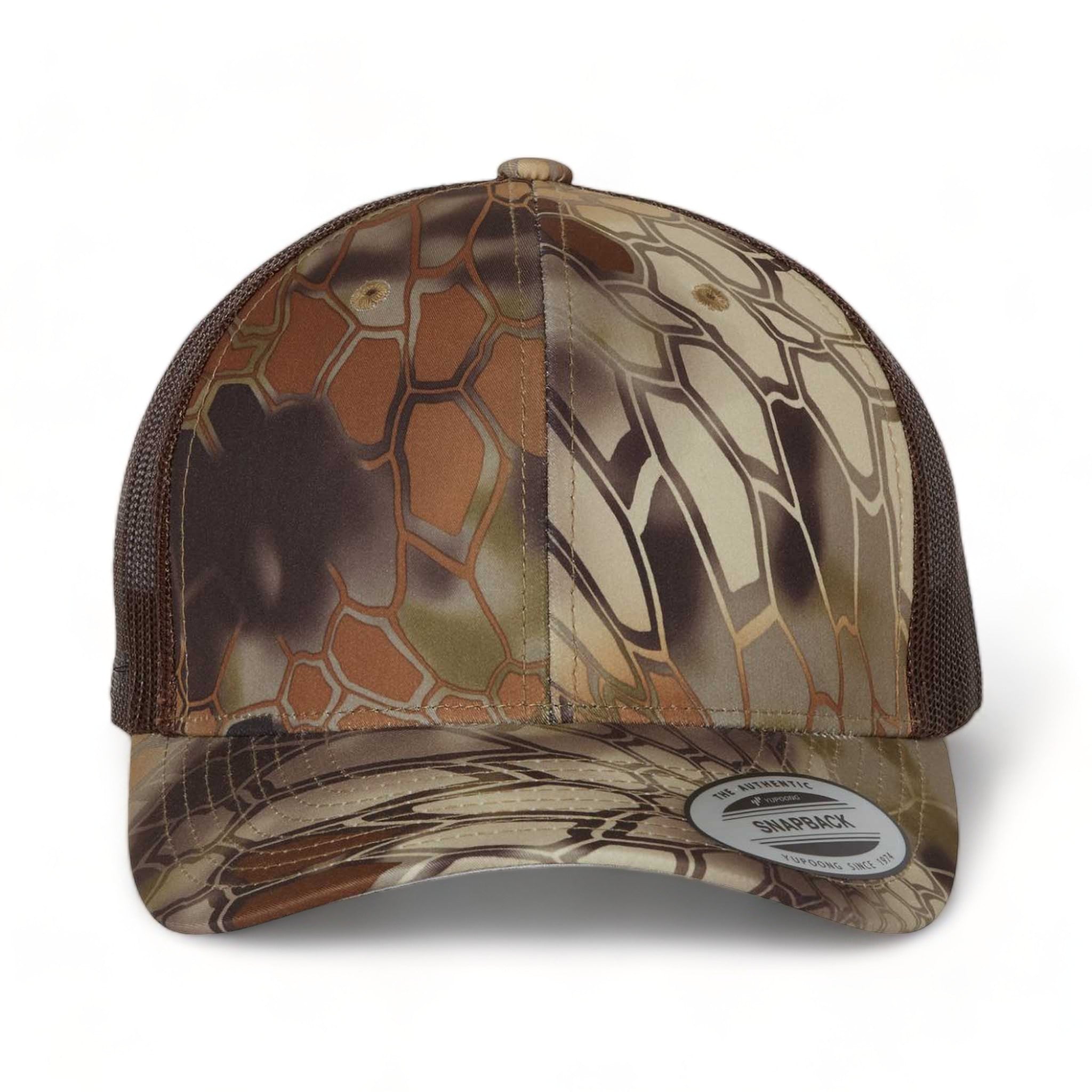 Front view of YP Classics 6606 custom hat in kryptek highlander