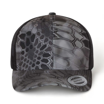 Front view of YP Classics 6606 custom hat in kryptek raid