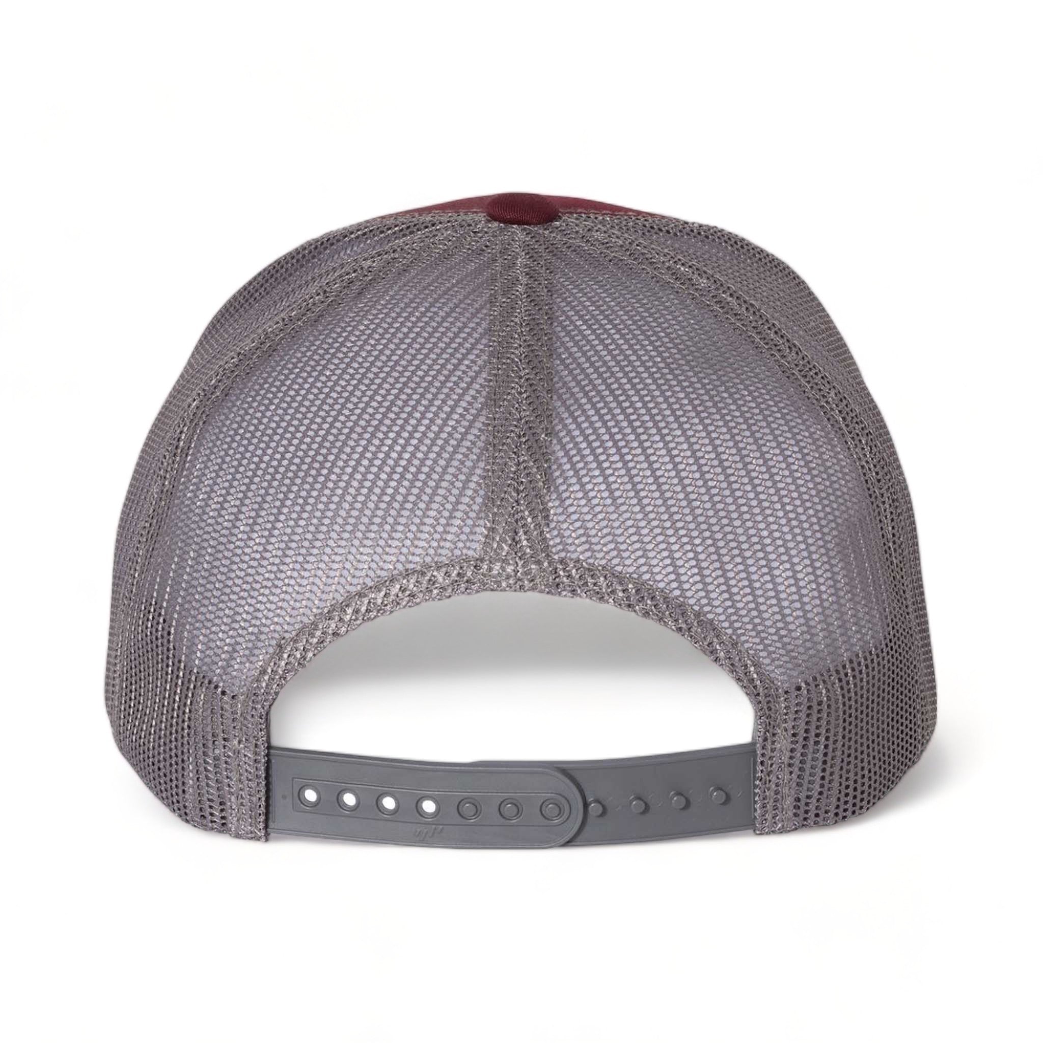 Back view of YP Classics 6606 custom hat in maroon and grey