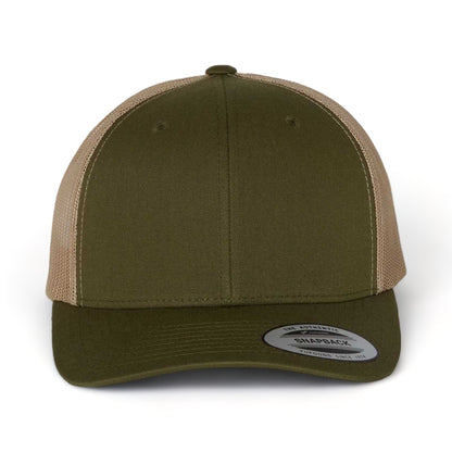 Front view of YP Classics 6606 custom hat in moss and khaki