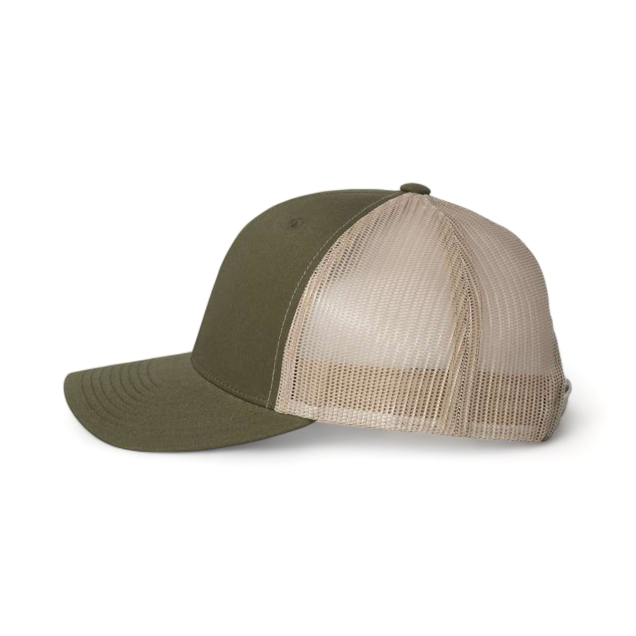 Side view of YP Classics 6606 custom hat in moss and khaki
