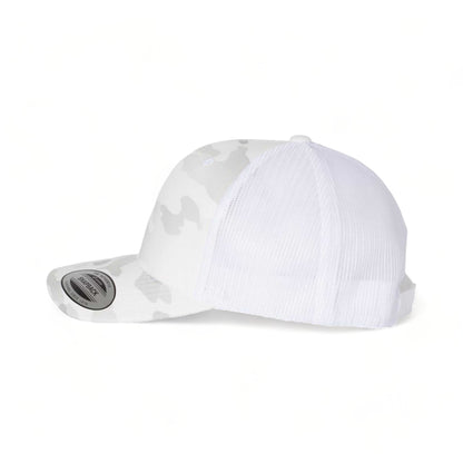 Side view of YP Classics 6606 custom hat in multicam alpine and white