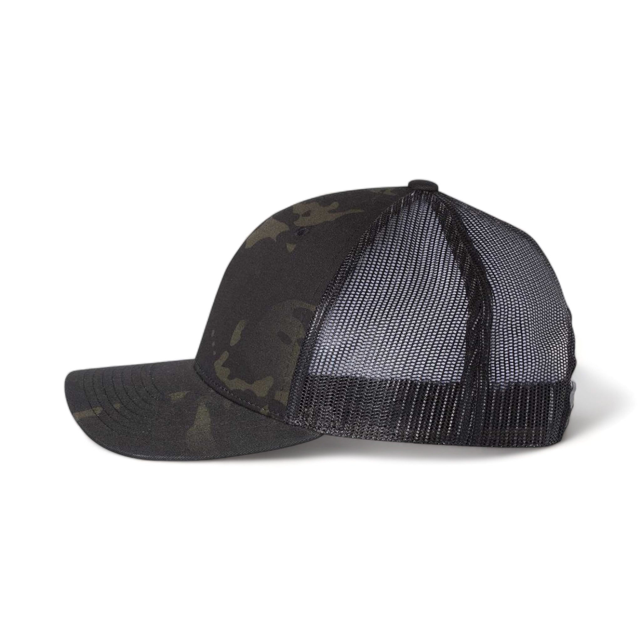Side view of YP Classics 6606 custom hat in multicam black and black