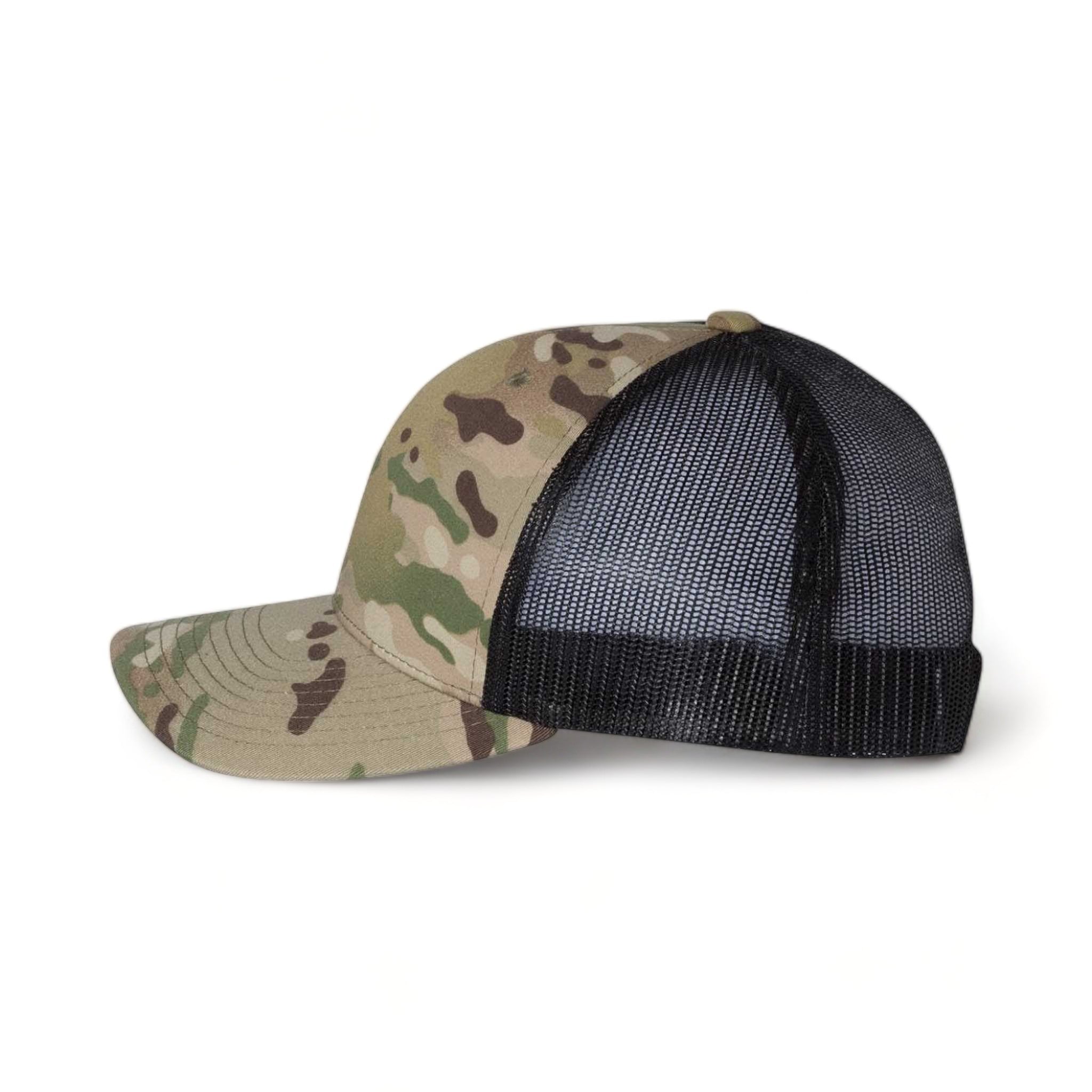 Side view of YP Classics 6606 custom hat in multicam green and black