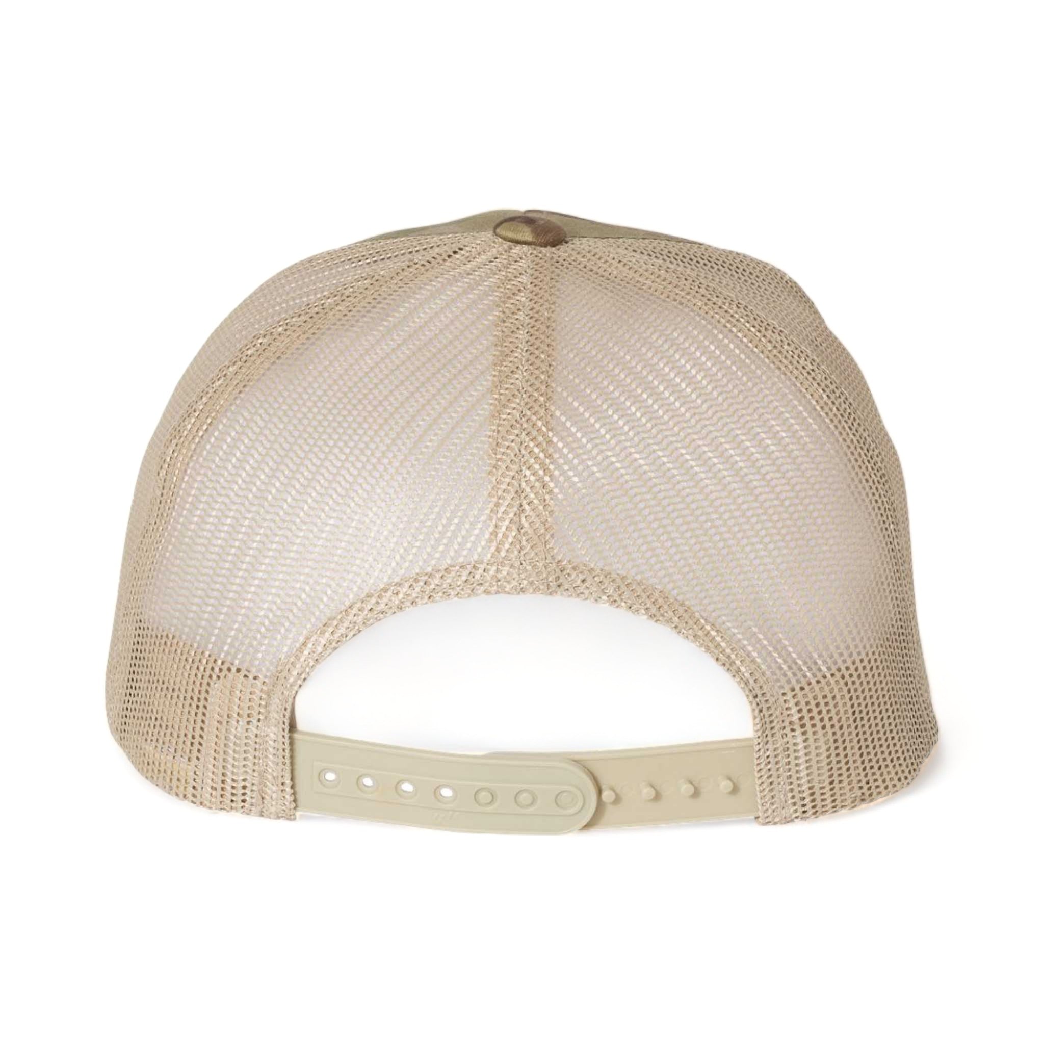 Back view of YP Classics 6606 custom hat in multicam green and khaki