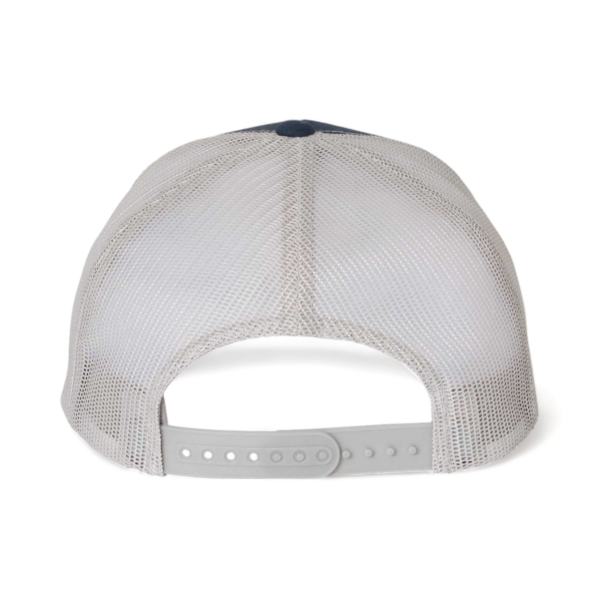 Back view of YP Classics 6606 custom hat in navy and silver