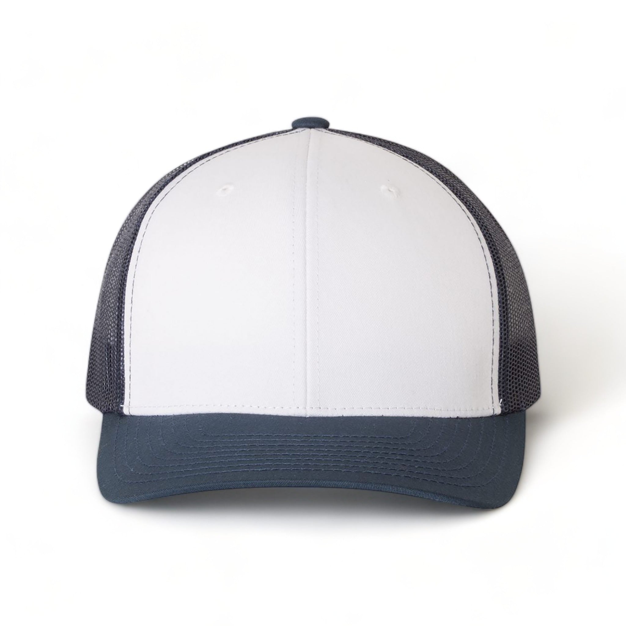 Front view of YP Classics 6606 custom hat in navy,  white and navy