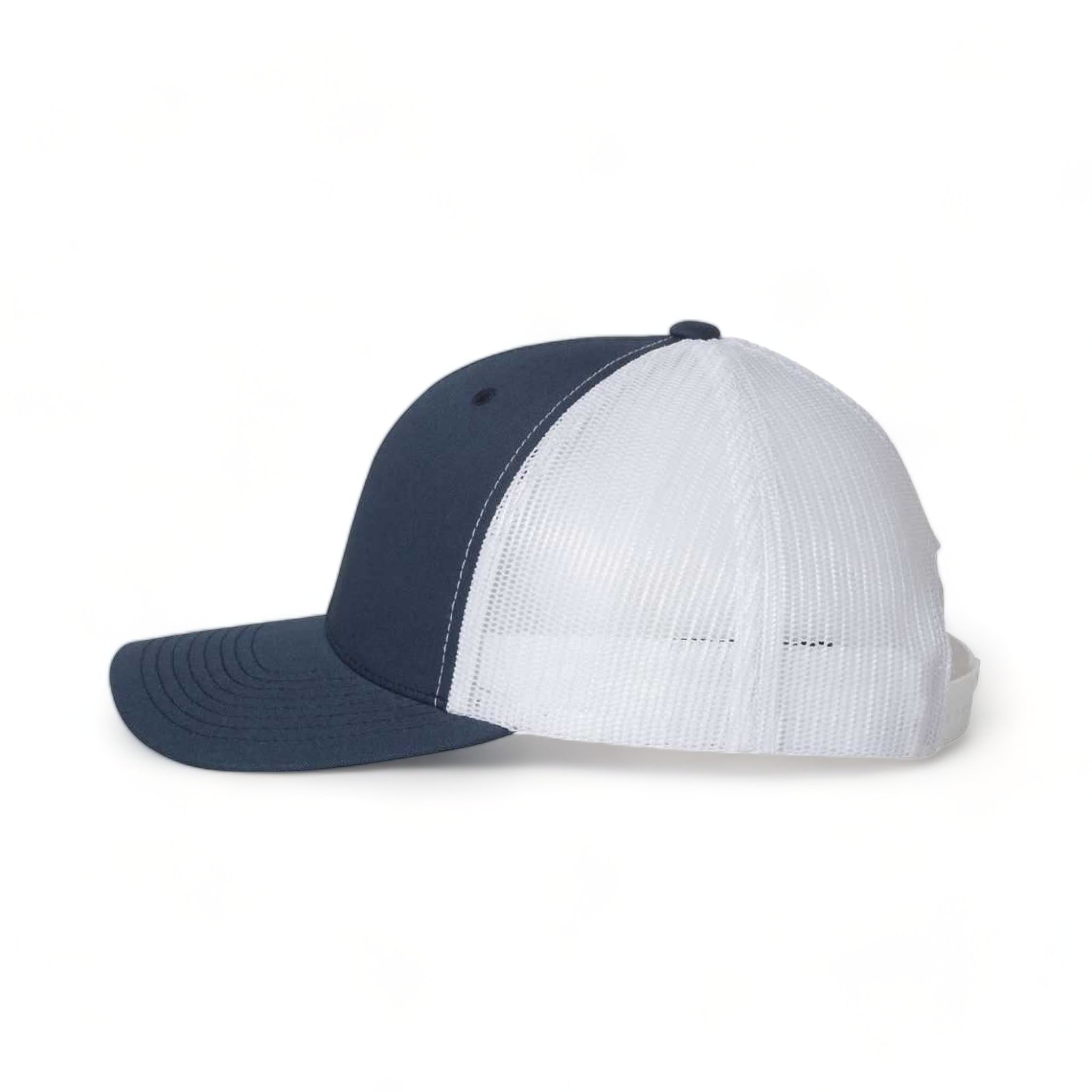 Side view of YP Classics 6606 custom hat in navy and white