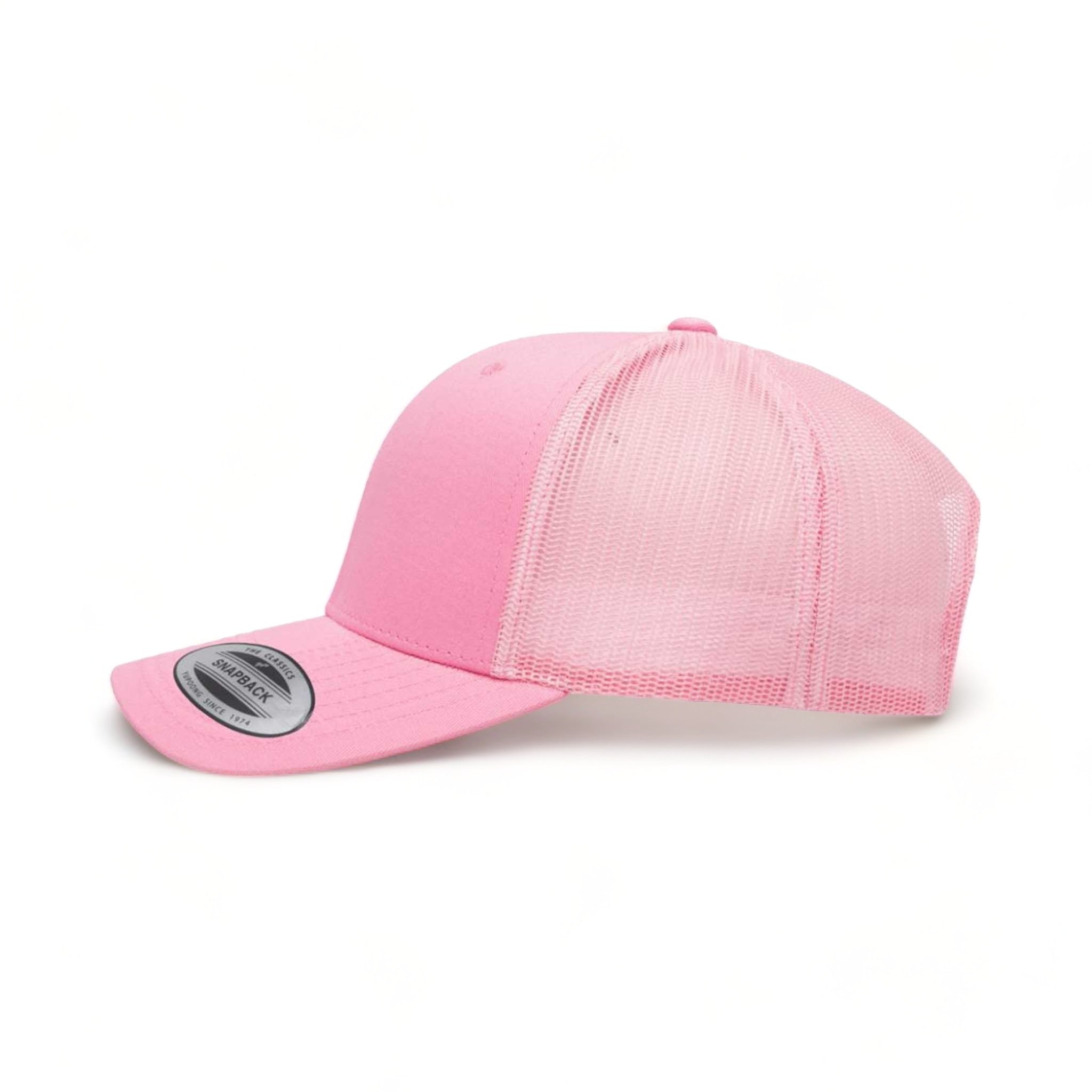 Side view of YP Classics 6606 custom hat in pink