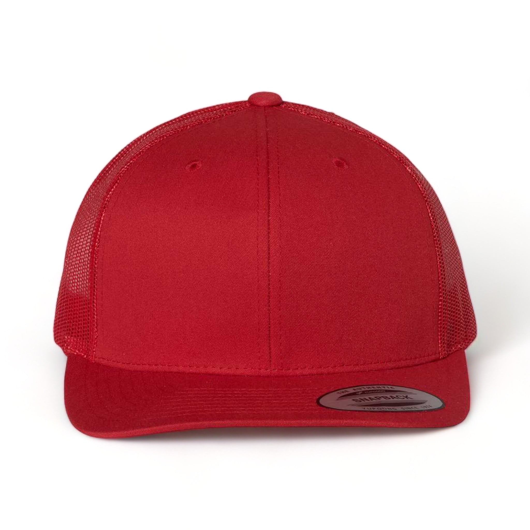 Front view of YP Classics 6606 custom hat in red