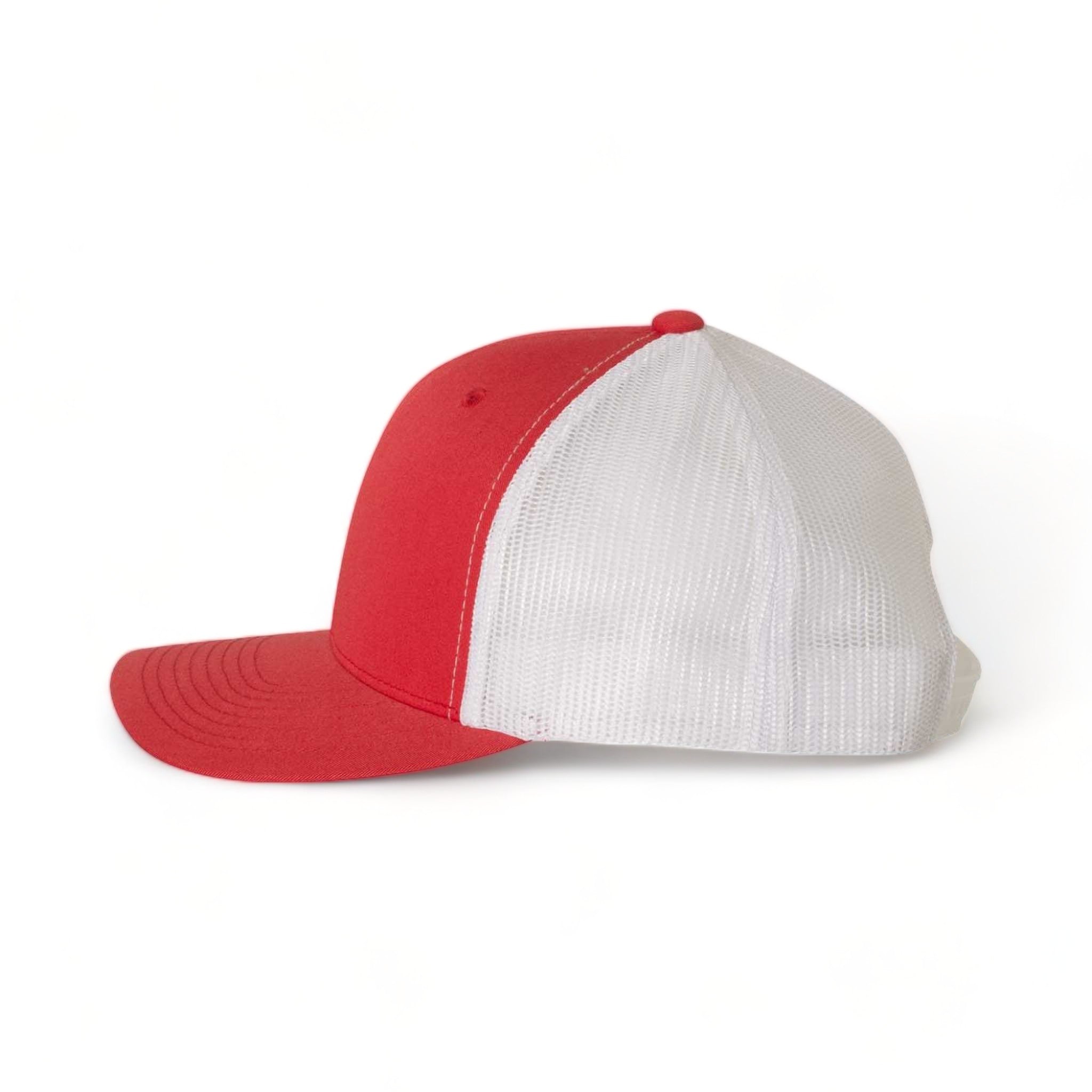 Side view of YP Classics 6606 custom hat in red and white