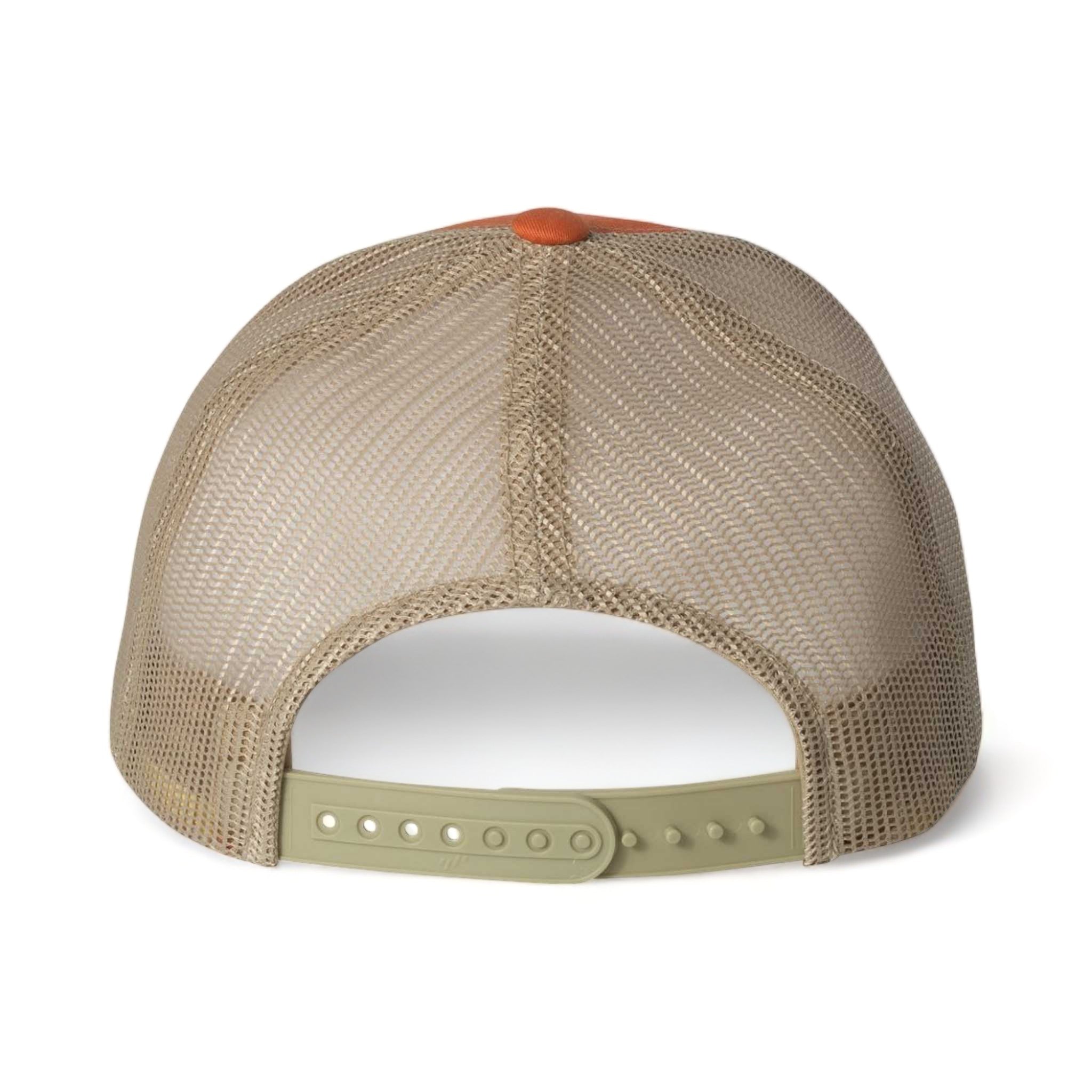 Back view of YP Classics 6606 custom hat in rustic orange and khaki