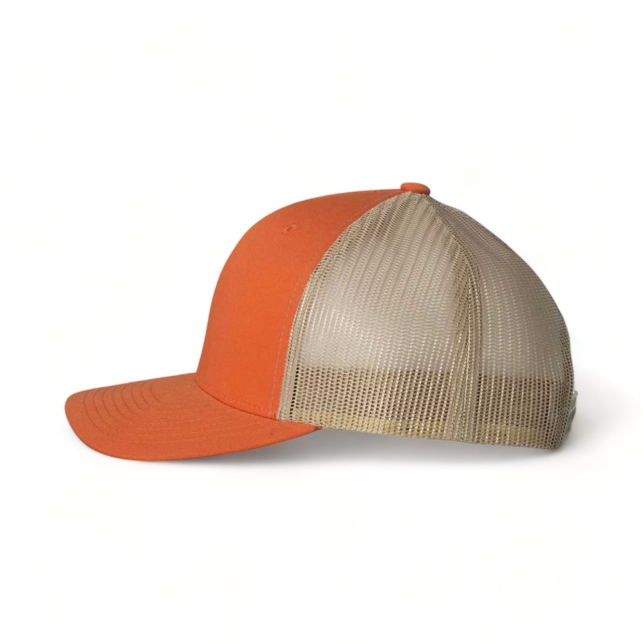 Side view of YP Classics 6606 custom hat in rustic orange and khaki