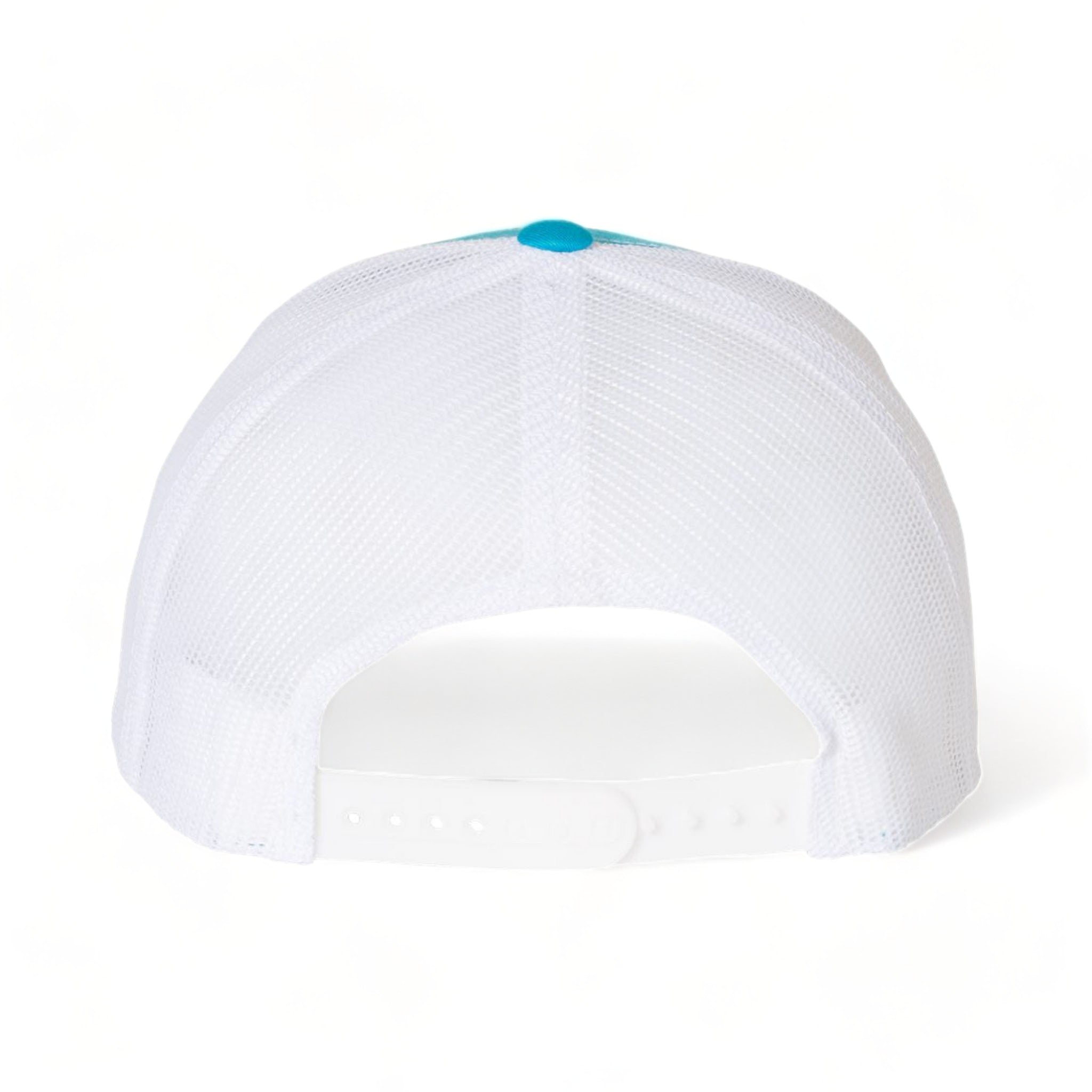 Back view of YP Classics 6606 custom hat in turquoise and white